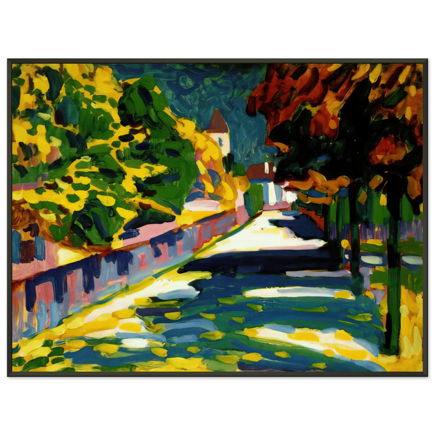 Wassily Kandinsky  AUTUMN IN BAVARIA 1908 Framed Art Print  - Aluminum Frame - 40x50 cm / 16x20 inches