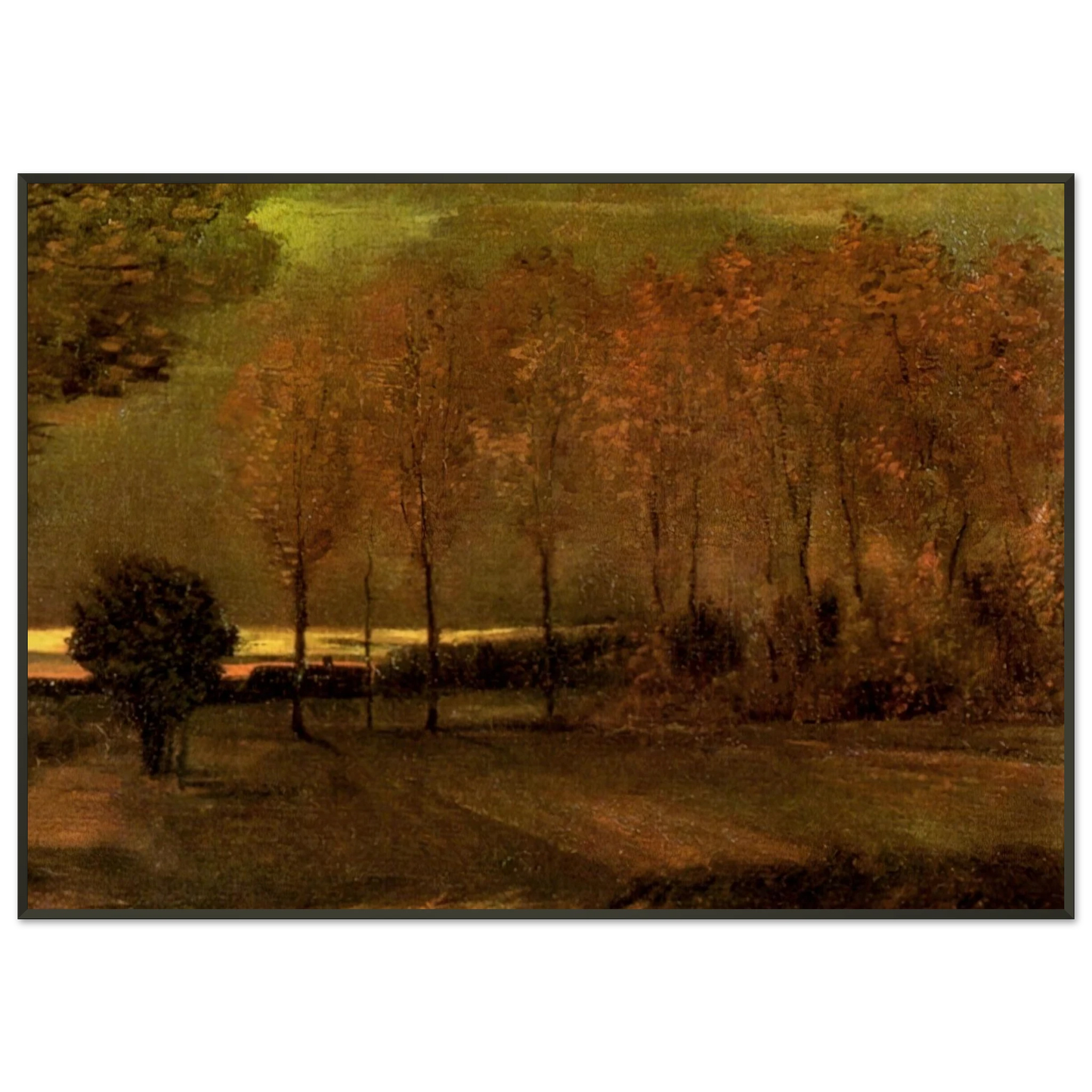 Vincent van Gogh  Autumn Landscape at Dusk Framed Art Print  - Aluminum Frame - 21x29.7 cm / 8x12"