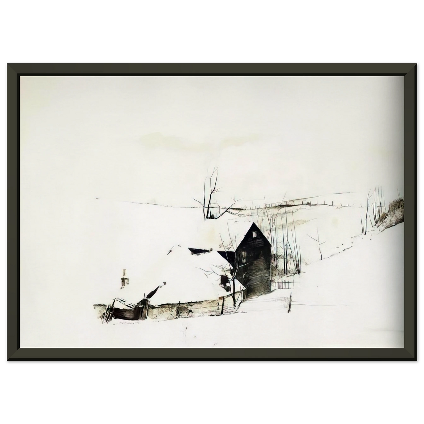Andrew Wyeth THE CORNER Framed Art Print - Aluminum Frame - 70x100 cm / 28x40 inches