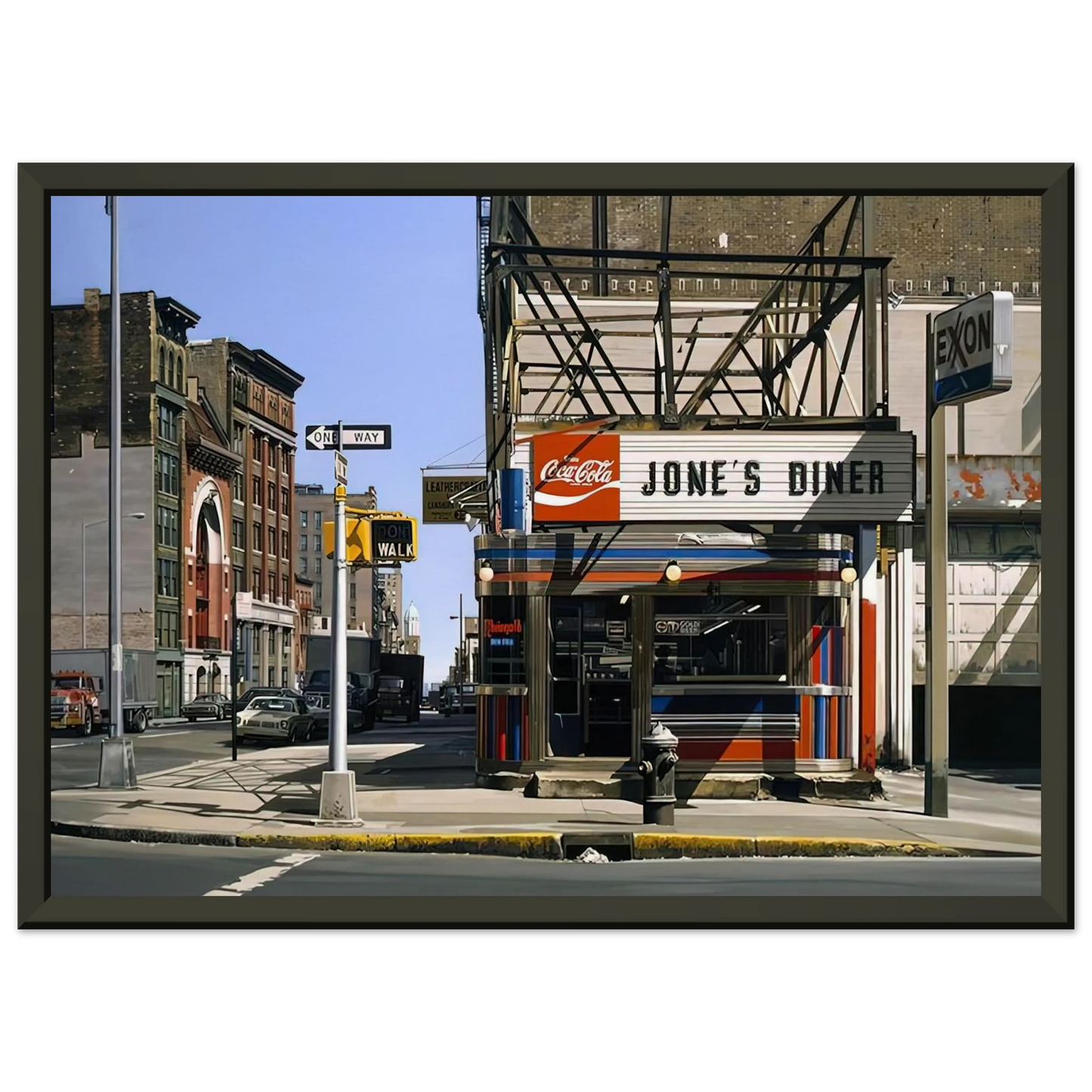 Richard Estes JONES DINER 1979 Framed Art Print - Aluminum Frame - 60x80 cm / 24x32 inches