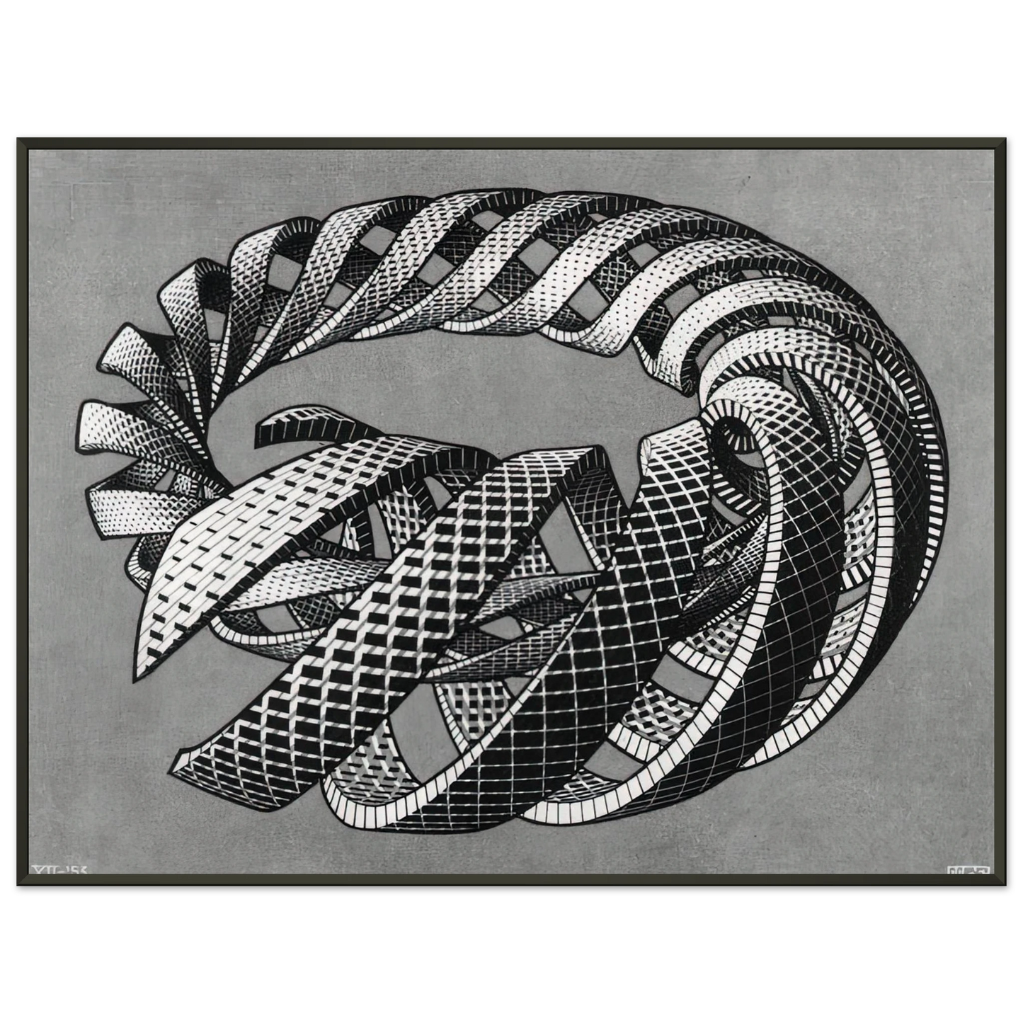 MC Escher  SPIRALS Framed Art Print  - Aluminum Frame - 40x50 cm / 16x20 inches