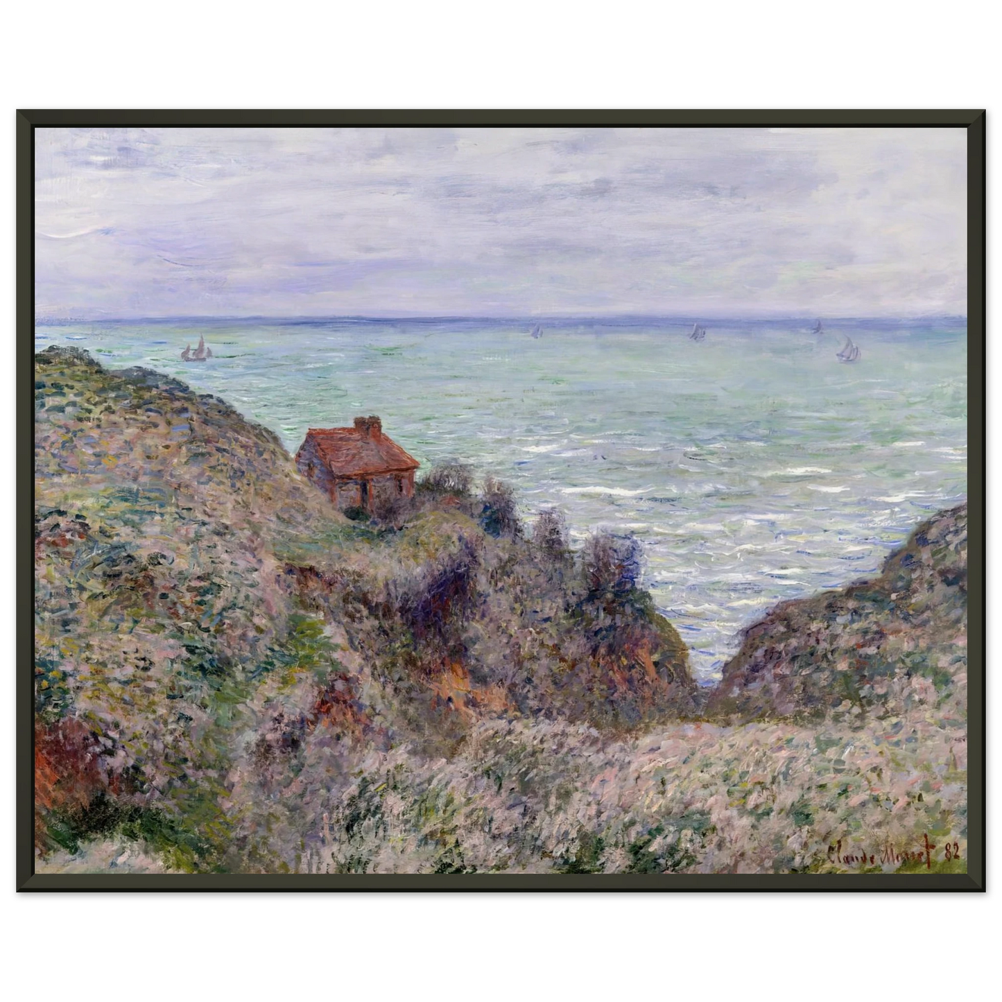 claude monet  Customs House Framed Art Print  - Aluminum Frame - 40x50 cm / 16x20 inches