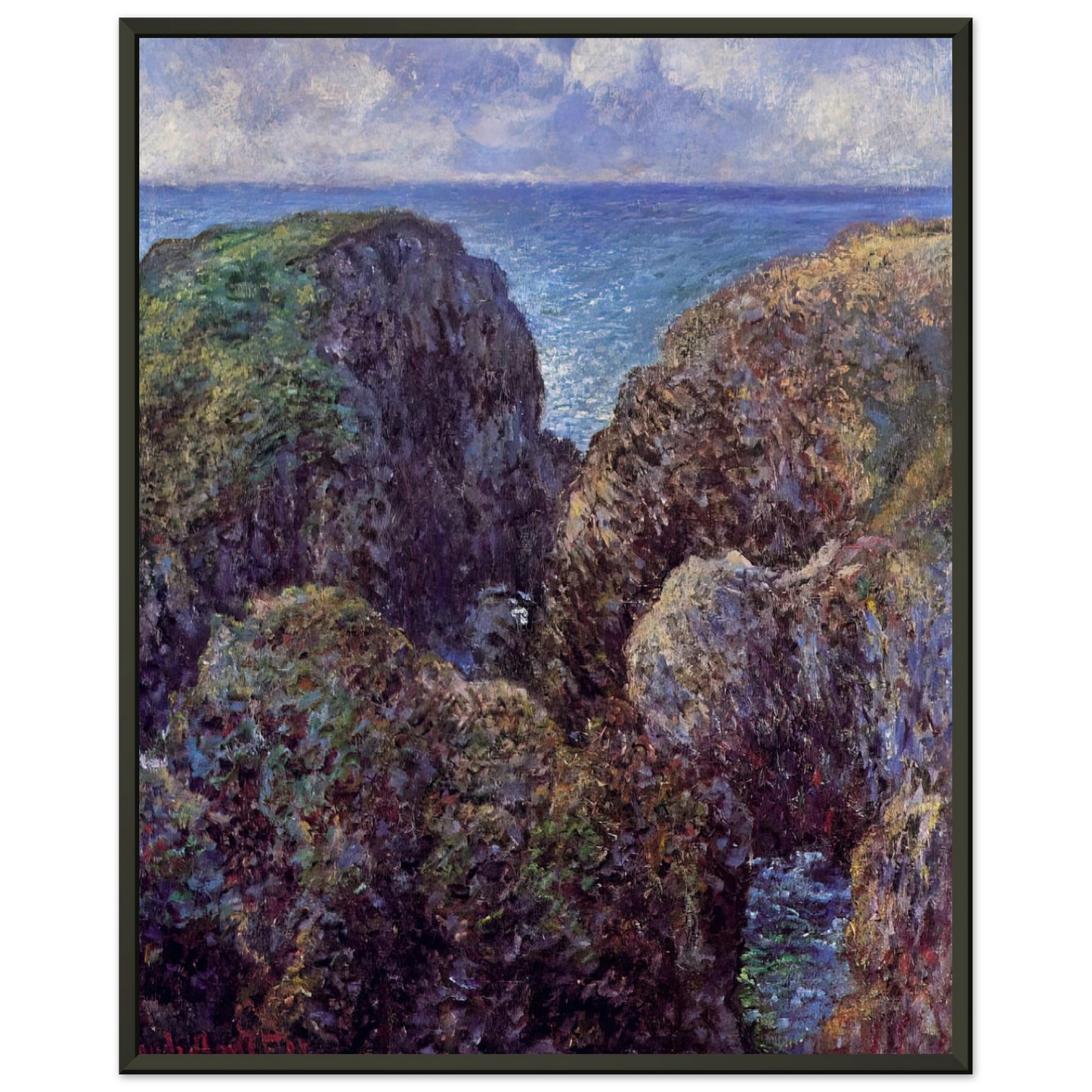claude monet  Group of Rocks at PortGoulphar Framed Art Print  - Aluminum Frame - 40x50 cm / 16x20 inches