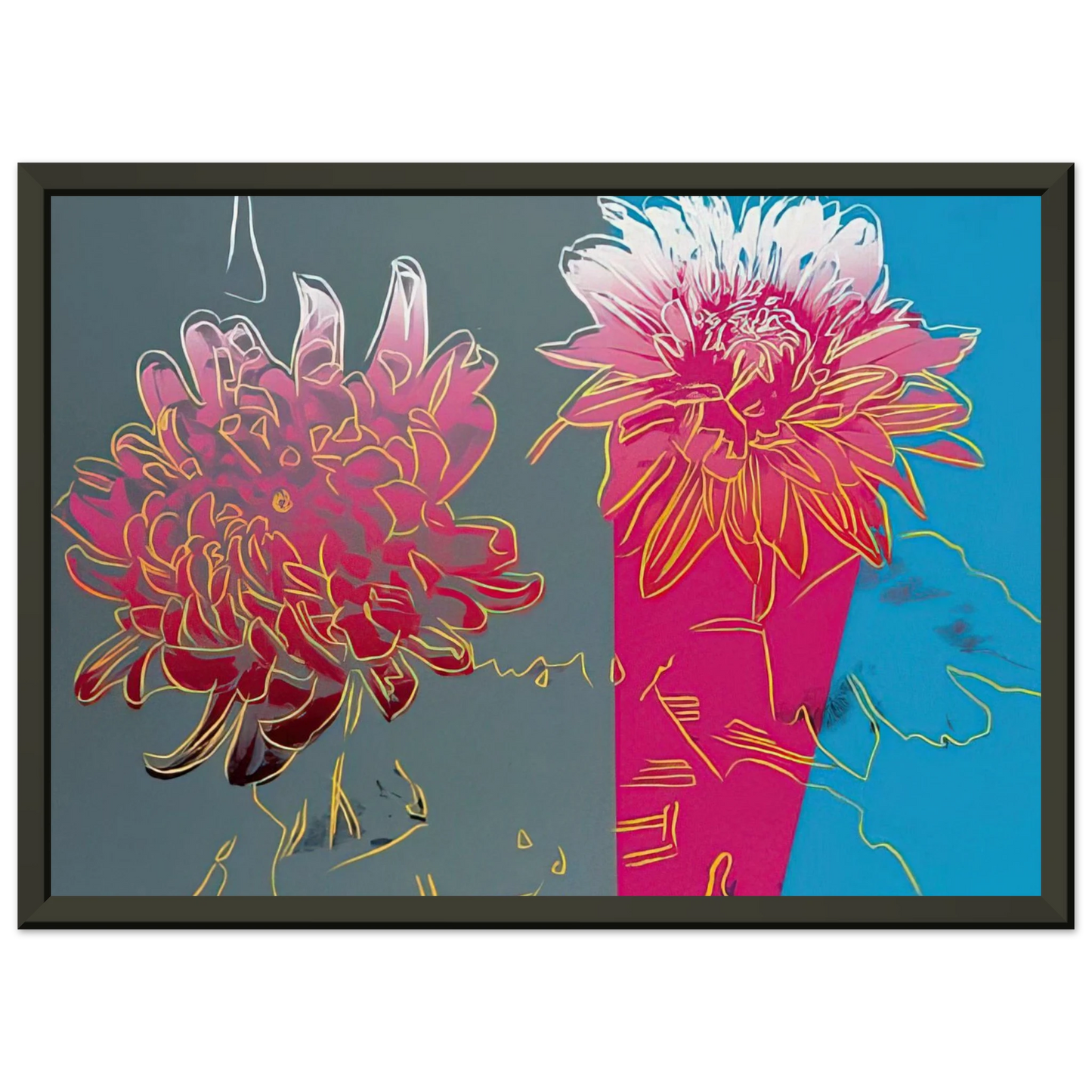 Andy Warhol Kiku Framed Art Print - Aluminum Frame - 70x100 cm / 28x40 inches