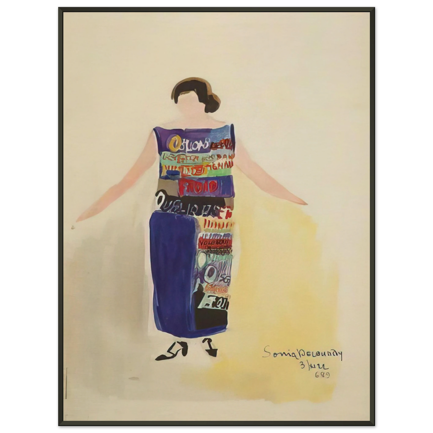 Sonia Delaunay ROBE POEME OUBLIONS LES OISEAUX 1922 Framed Art Print - Aluminum Frame - 60x80 cm / 24x32 inches