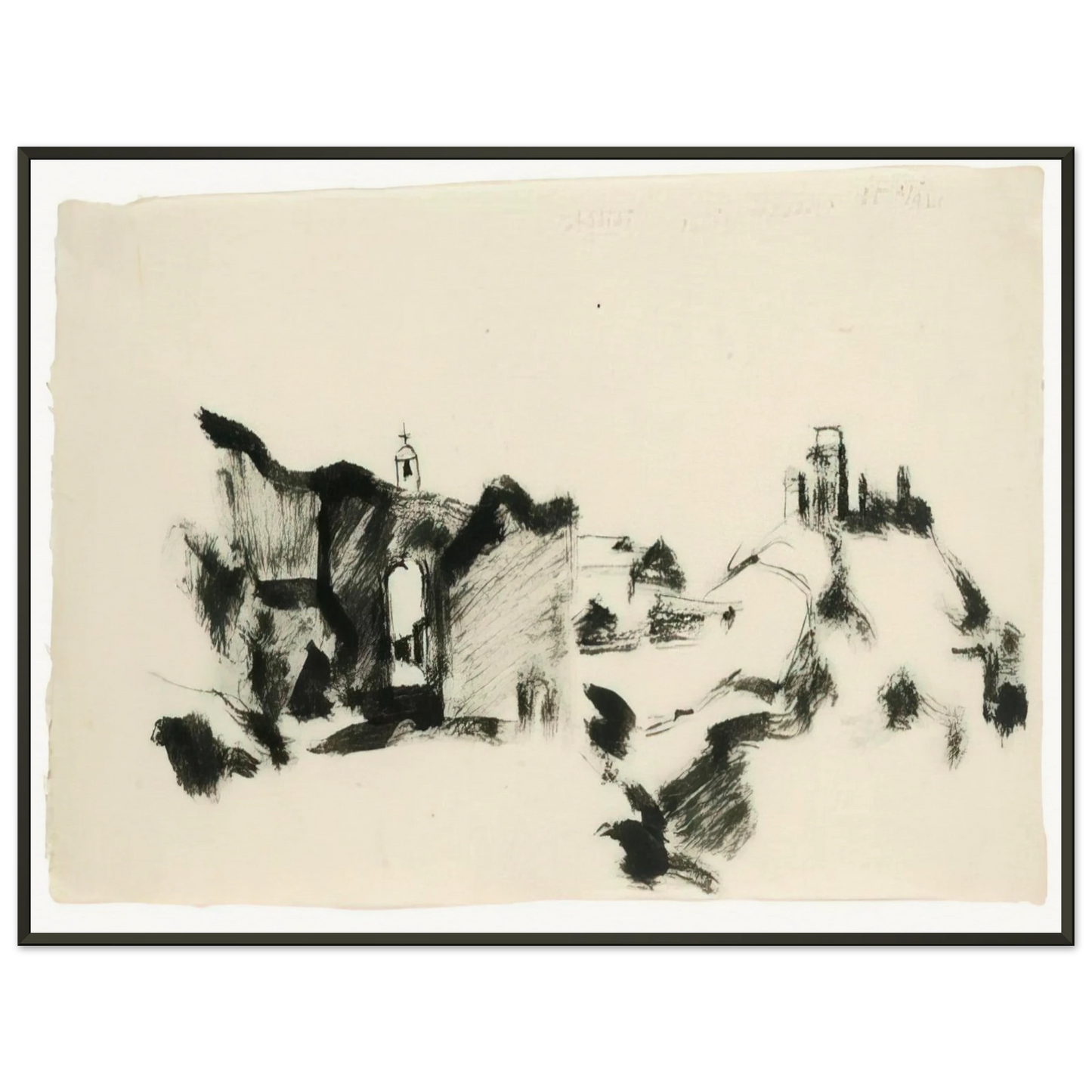 Julius Bissier Assisi 35 marzo 1935 Framed Art Print - Aluminum Frame - 60x80 cm / 24x32 inches