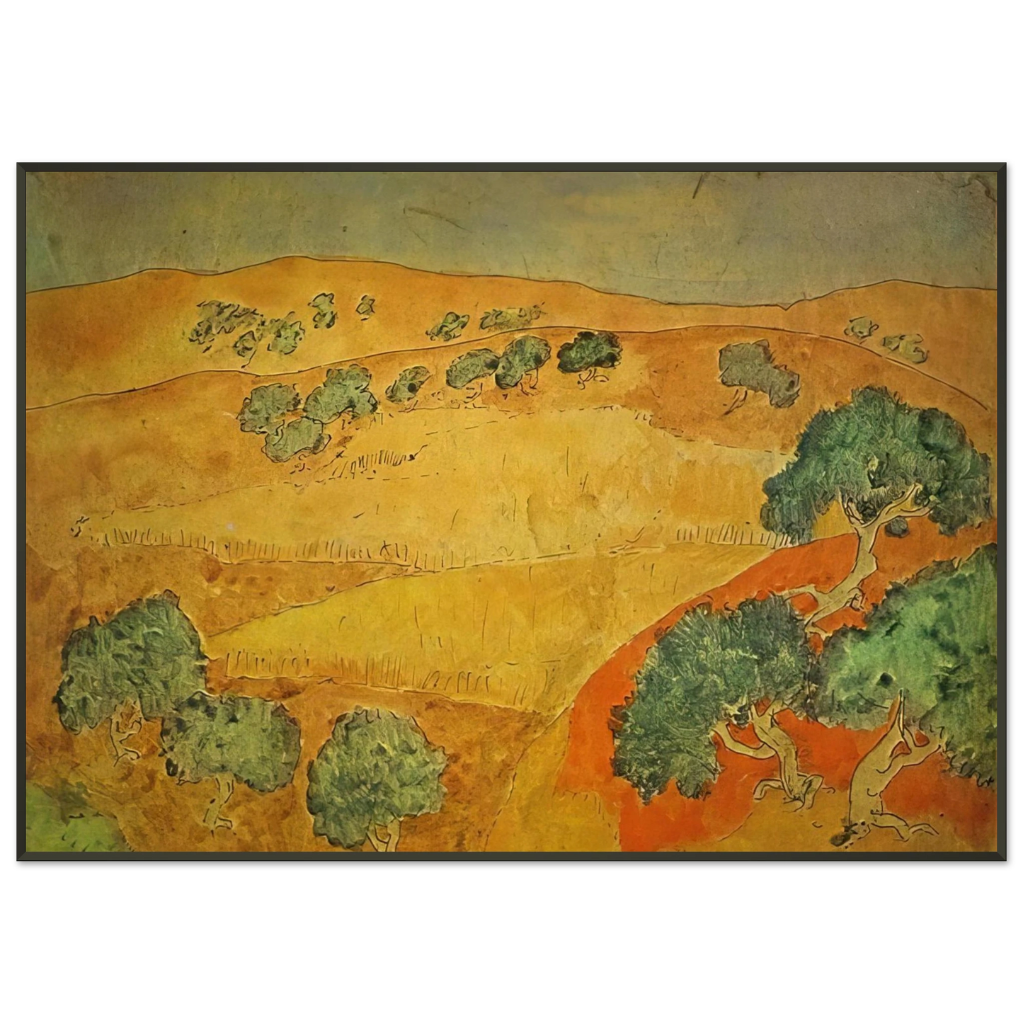 Pablo Picasso  Summer landscape Framed Art Print  - Aluminum Frame - 21x29.7 cm / 8x12"