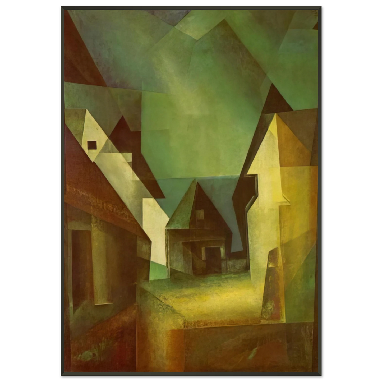 Lyonel Feininger GABERNDORF II 1924 Framed Art Print - Aluminum Frame - 21x29.7 cm / 8x12"