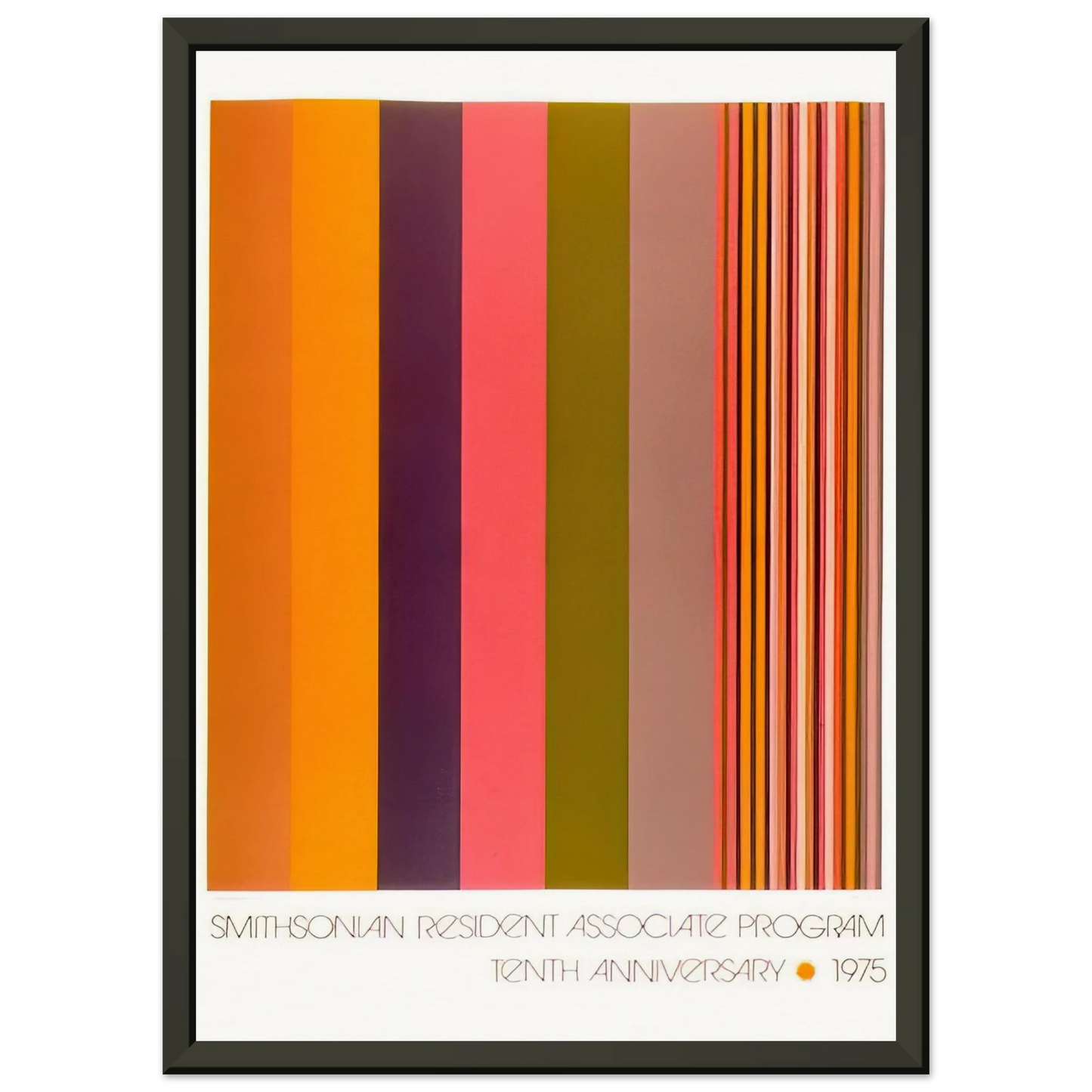 Gene Davis Smithsonian Resident Associate Program Tenth Anniversary Poster 1975 Framed Art Print - Aluminum Frame - 60x80 cm / 24x32 inches