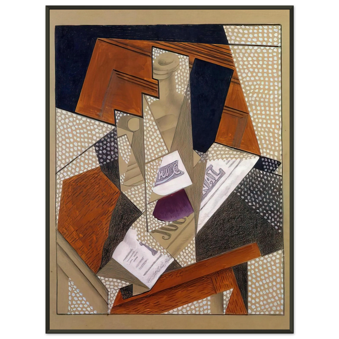 Juan Gris BOTTLE Framed Art Print - Aluminum Frame - 40x50 cm / 16x20 inches