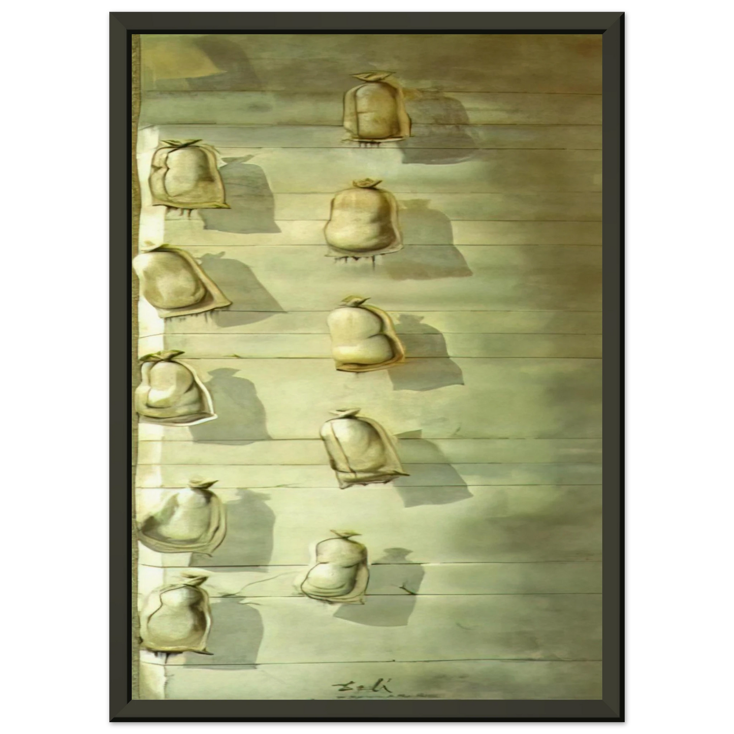 Salvador Dali SET DESIGN FOR THE BALLET LOS SACOS DEL MOLINERO Framed Art Print - Aluminum Frame - 60x80 cm / 24x32 inches