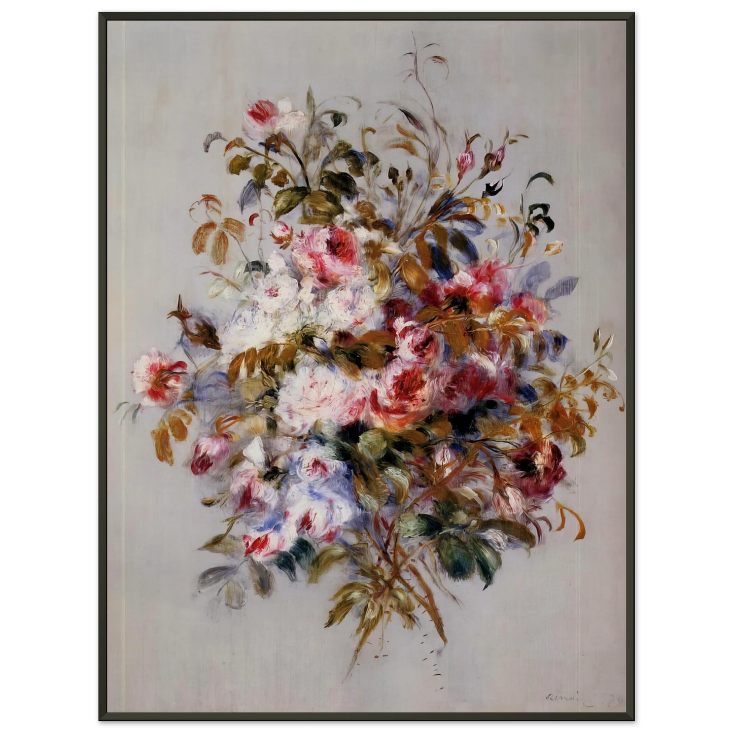 PierreAuguste Renoir A Bouquet of Roses Framed Art Print - Aluminum Frame - 70x100 cm / 28x40 inches