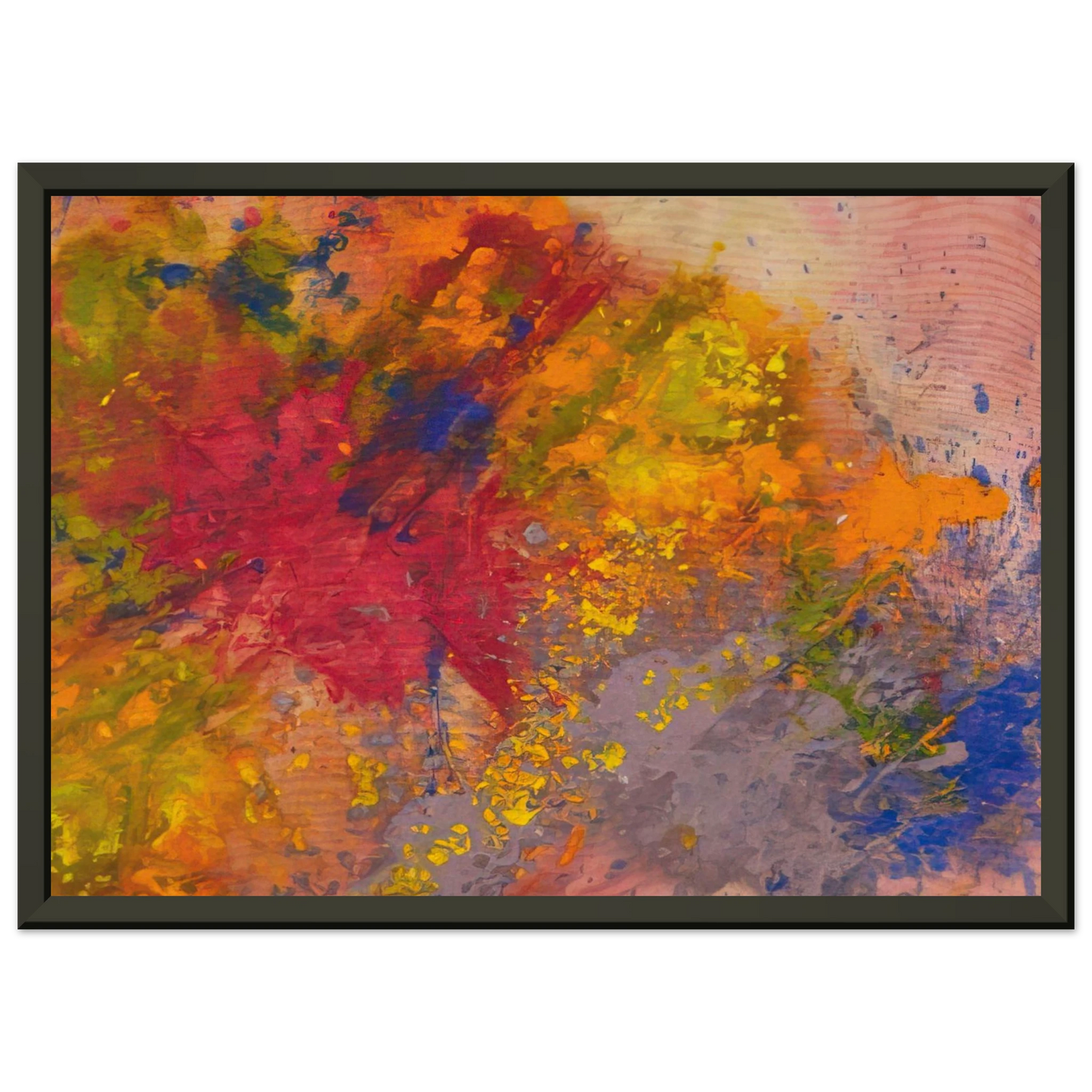 Sam Gilliam Red Linger Framed Art Print - Aluminum Frame - 70x100 cm / 28x40 inches