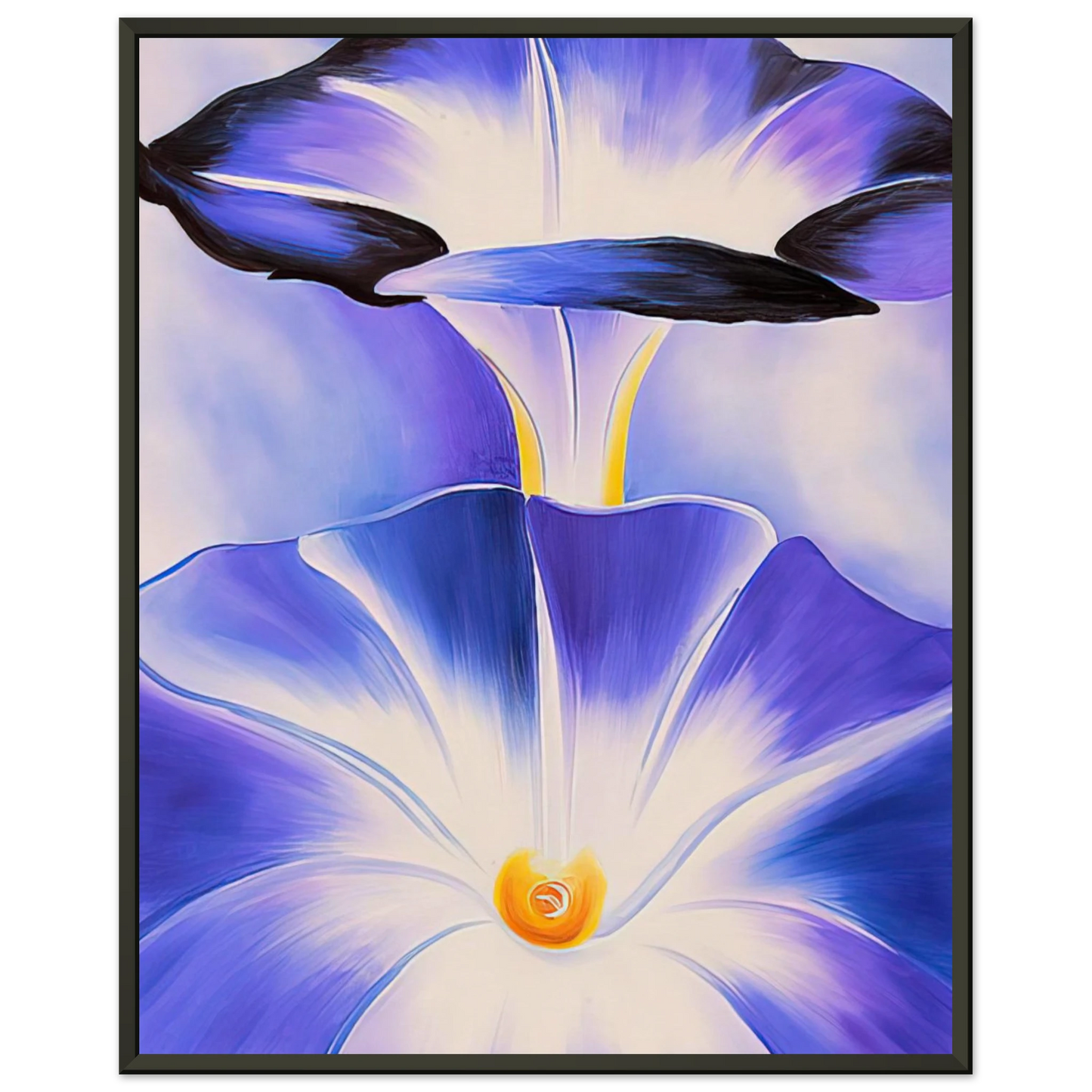 Georgia OKeeffe Blue Morning Glories Framed Art Print - Aluminum Frame - 60x80 cm / 24x32 inches