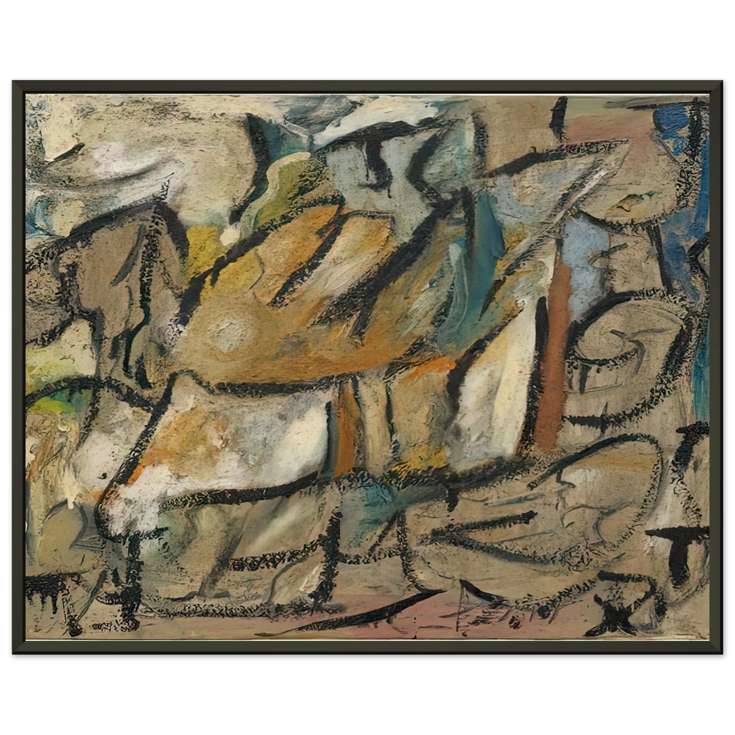 Helen Frankenthaler  August Weather 1951 Framed Art Print  - Aluminum Frame - 40x50 cm / 16x20 inches
