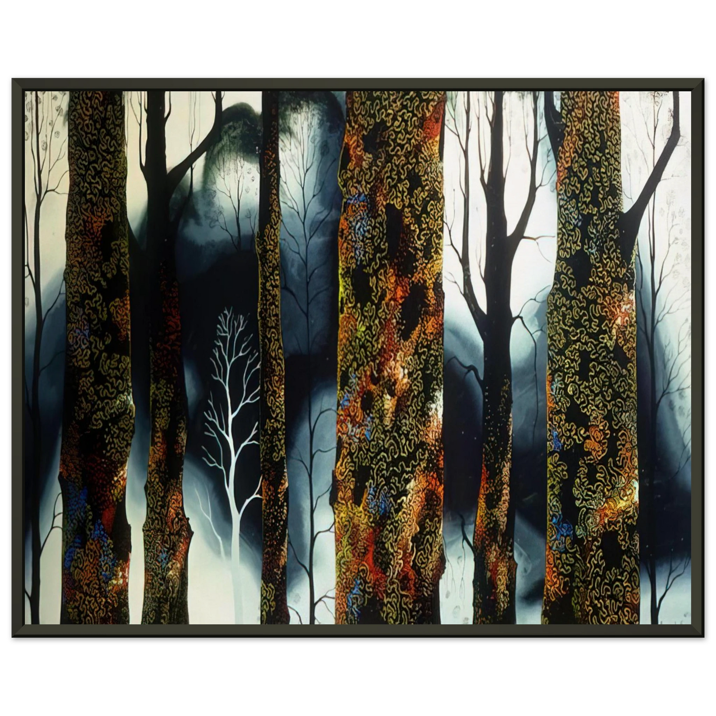 Eyvind Earle  Jewel Trees Framed Art Print  - Aluminum Frame - 40x50 cm / 16x20 inches