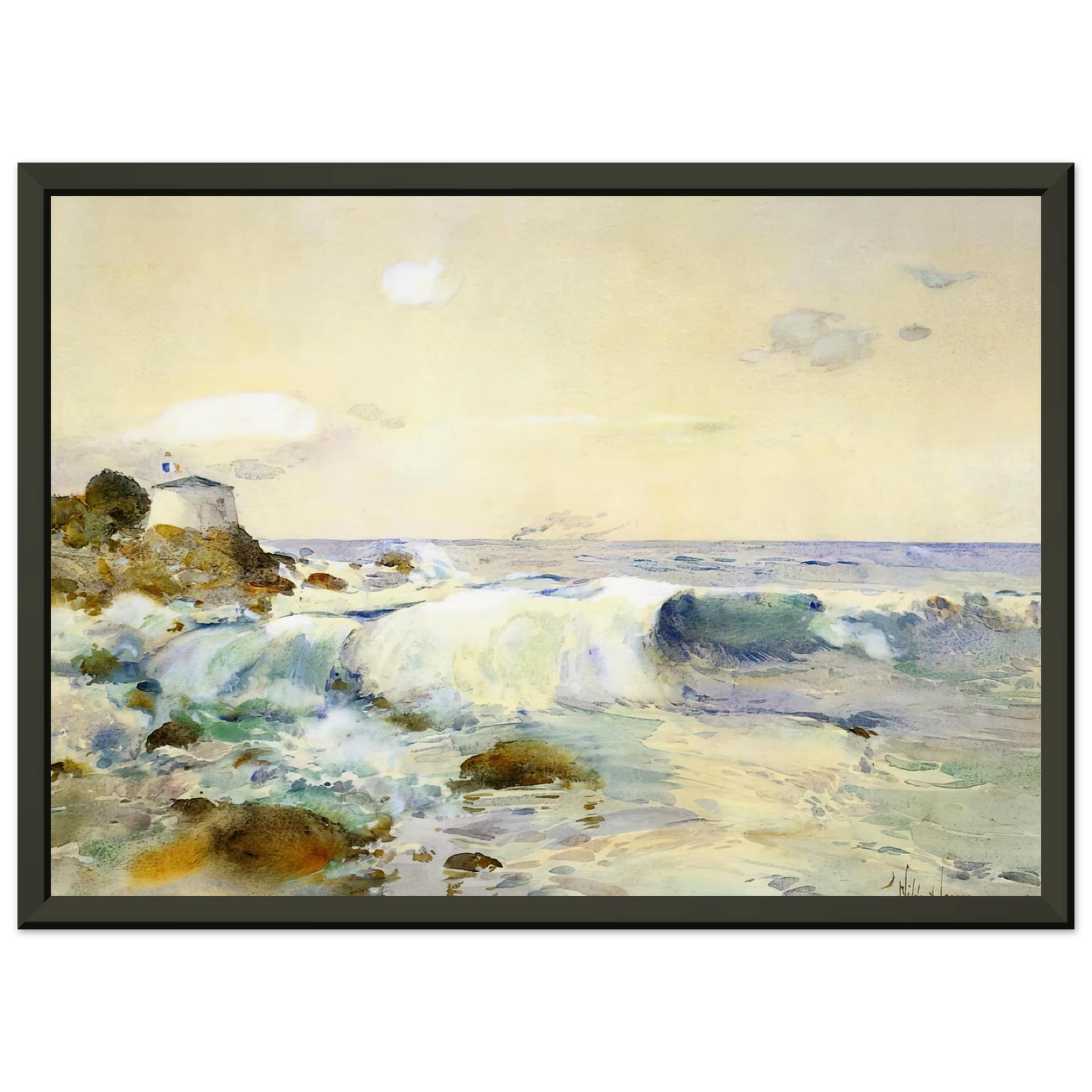 Childe Hassam On the Brittany Coast Framed Art Print - Aluminum Frame - 70x100 cm / 28x40 inches