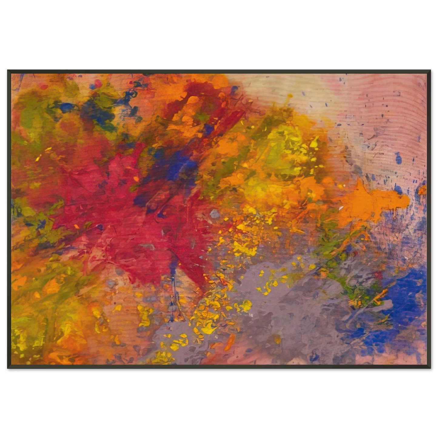 Sam Gilliam Red Linger Framed Art Print - Aluminum Frame - 21x29.7 cm / 8x12"