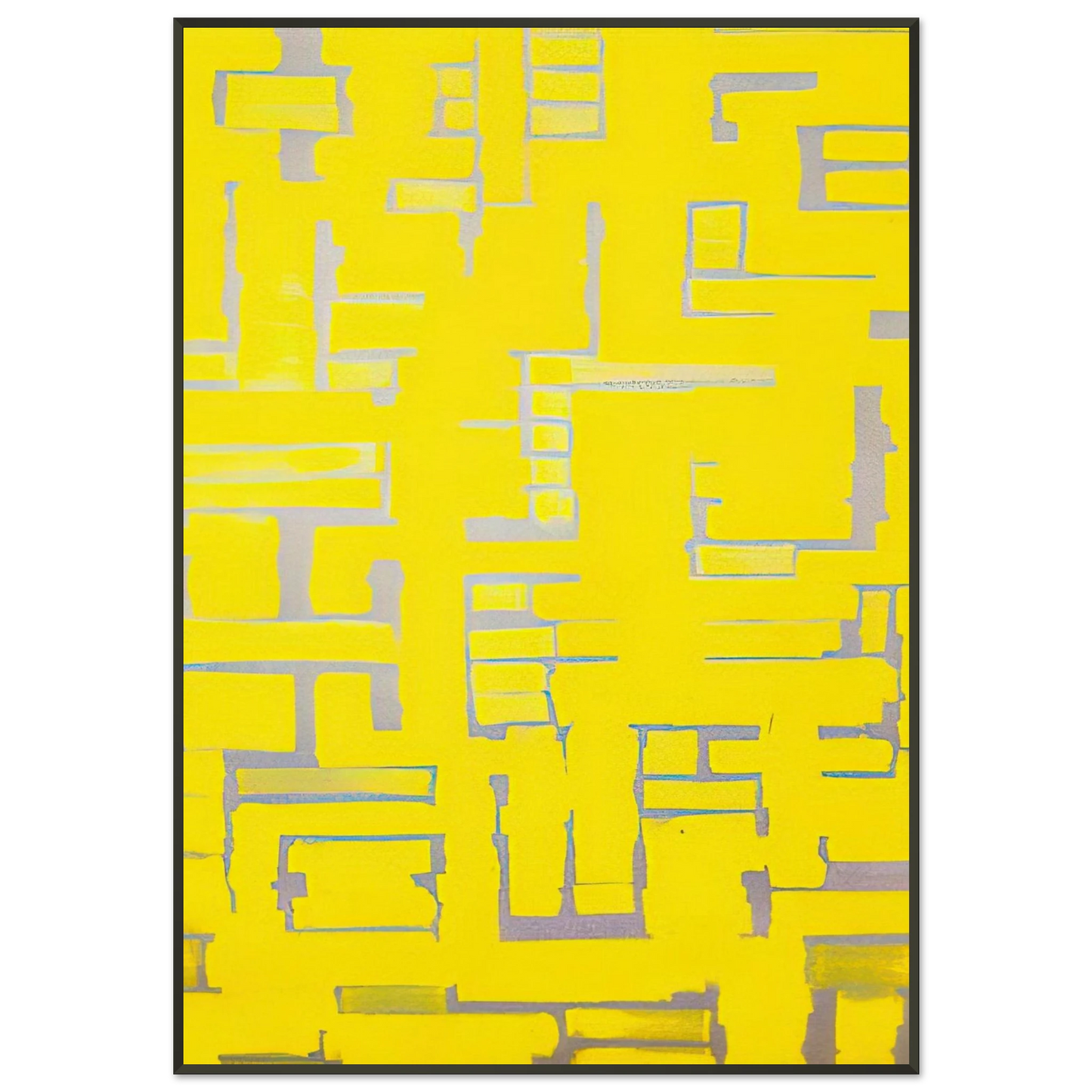 Ad Reinhardt Untitled Yellow and White 1950 Framed Art Print - Aluminum Frame - 21x29.7 cm / 8x12"