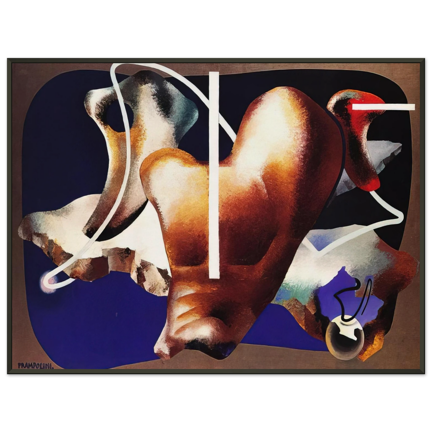 Enrico Prampolini SUPERAMENTO TERRESTRE 1932 Framed Art Print - Aluminum Frame - 70x100 cm / 28x40 inches