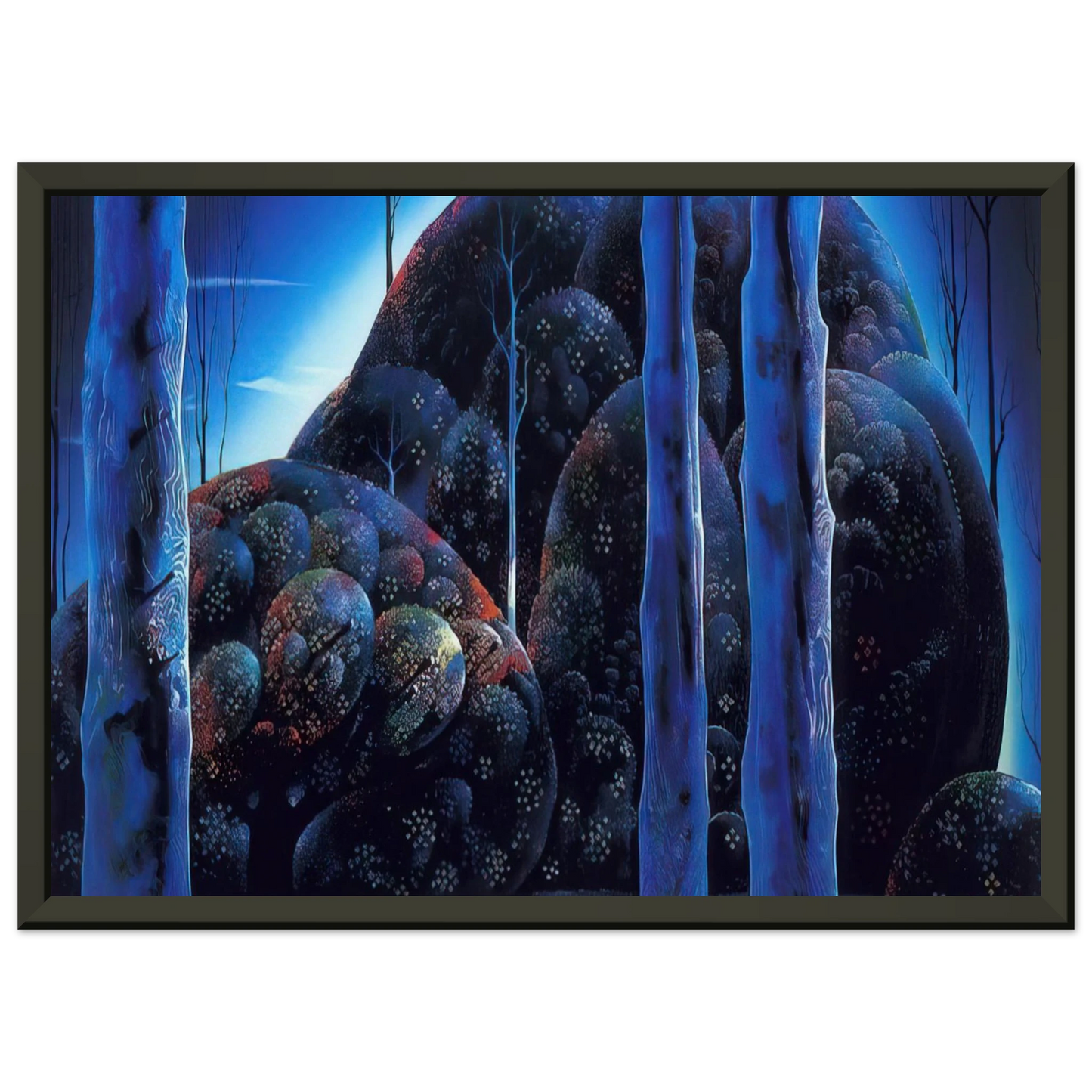 Eyvind Earle Moonlit Eucalyptus Framed Art Print - Aluminum Frame - 40x50 cm / 16x20 inches