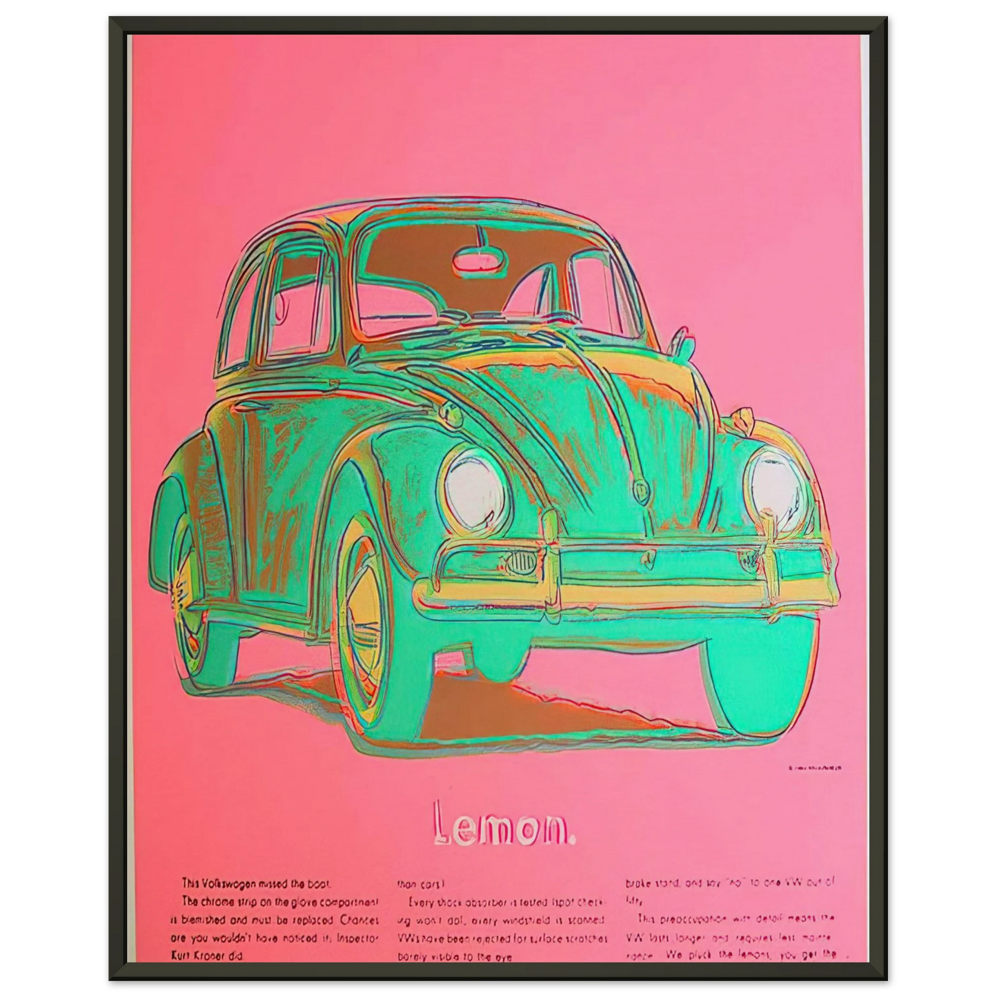 Andy Warhol Volkswagen Framed Art Print - Aluminum Frame - 70x100 cm / 28x40 inches