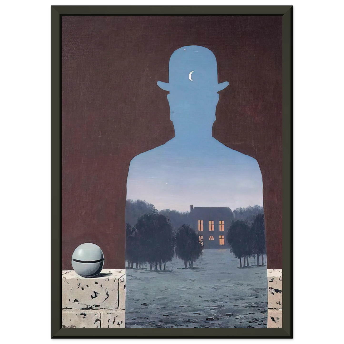 Rene Magritte THE HAPPY DONOR 1966 Framed Art Print - Aluminum Frame - 40x50 cm / 16x20 inches