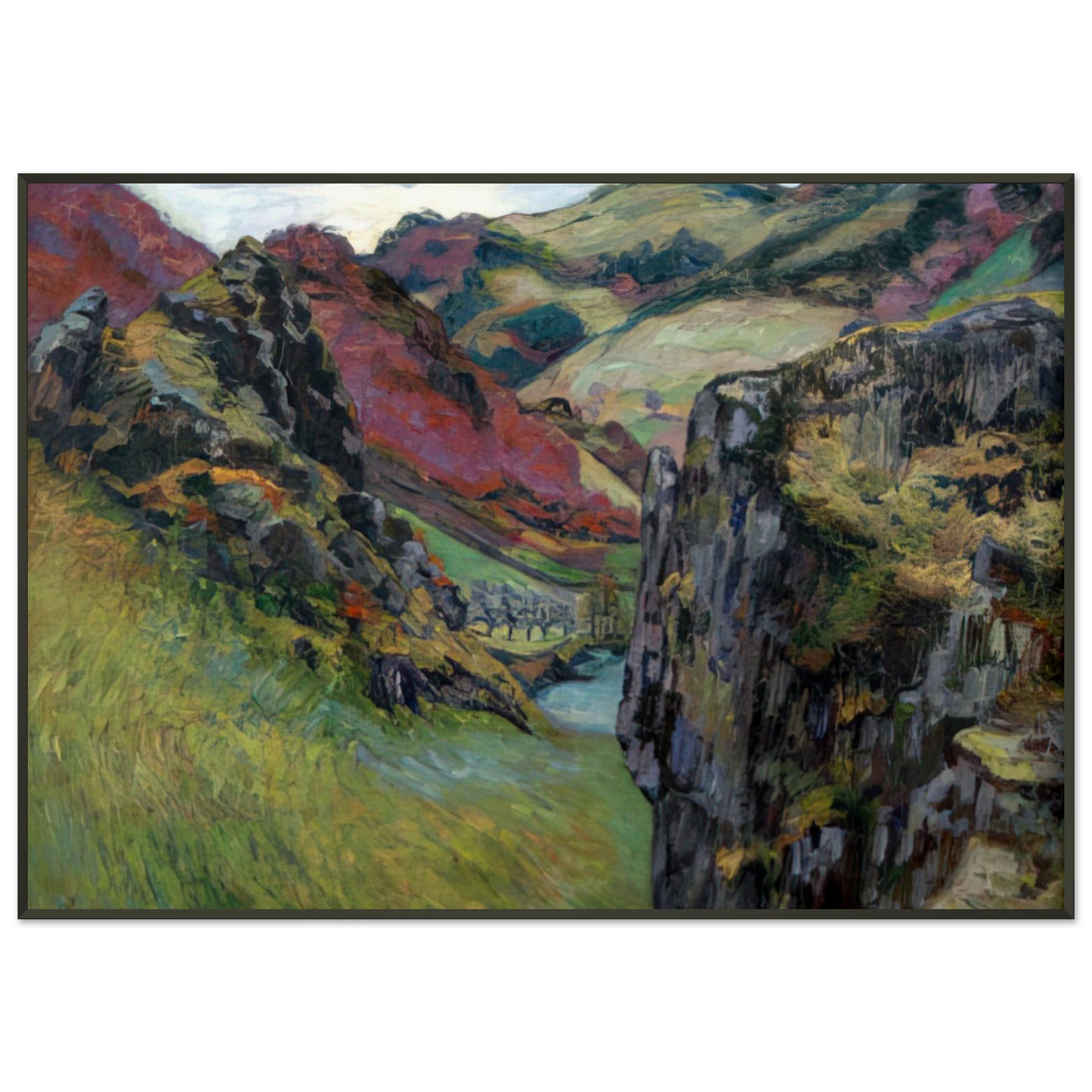 Armand Guillaumin Landscape near SaintJuliendesChazes Framed Art Print - Aluminum Frame - 21x29.7 cm / 8x12"