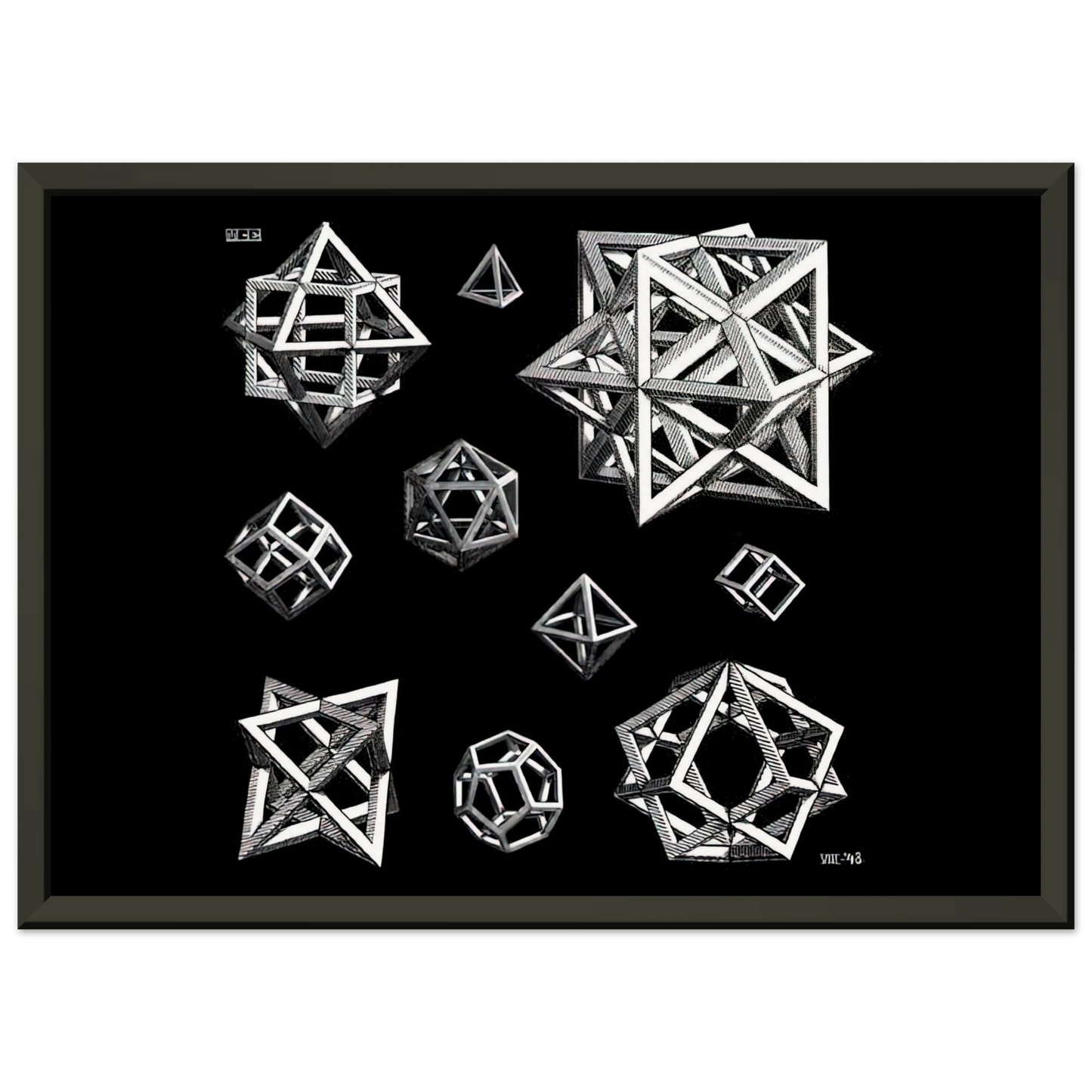 MC Escher  STUDY FOR STARS Framed Art Print  - Aluminum Frame - 70x100 cm / 28x40 inches