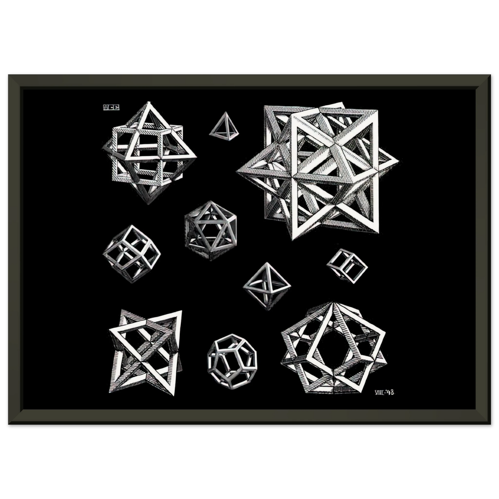 MC Escher  STUDY FOR STARS Framed Art Print  - Aluminum Frame - 70x100 cm / 28x40 inches