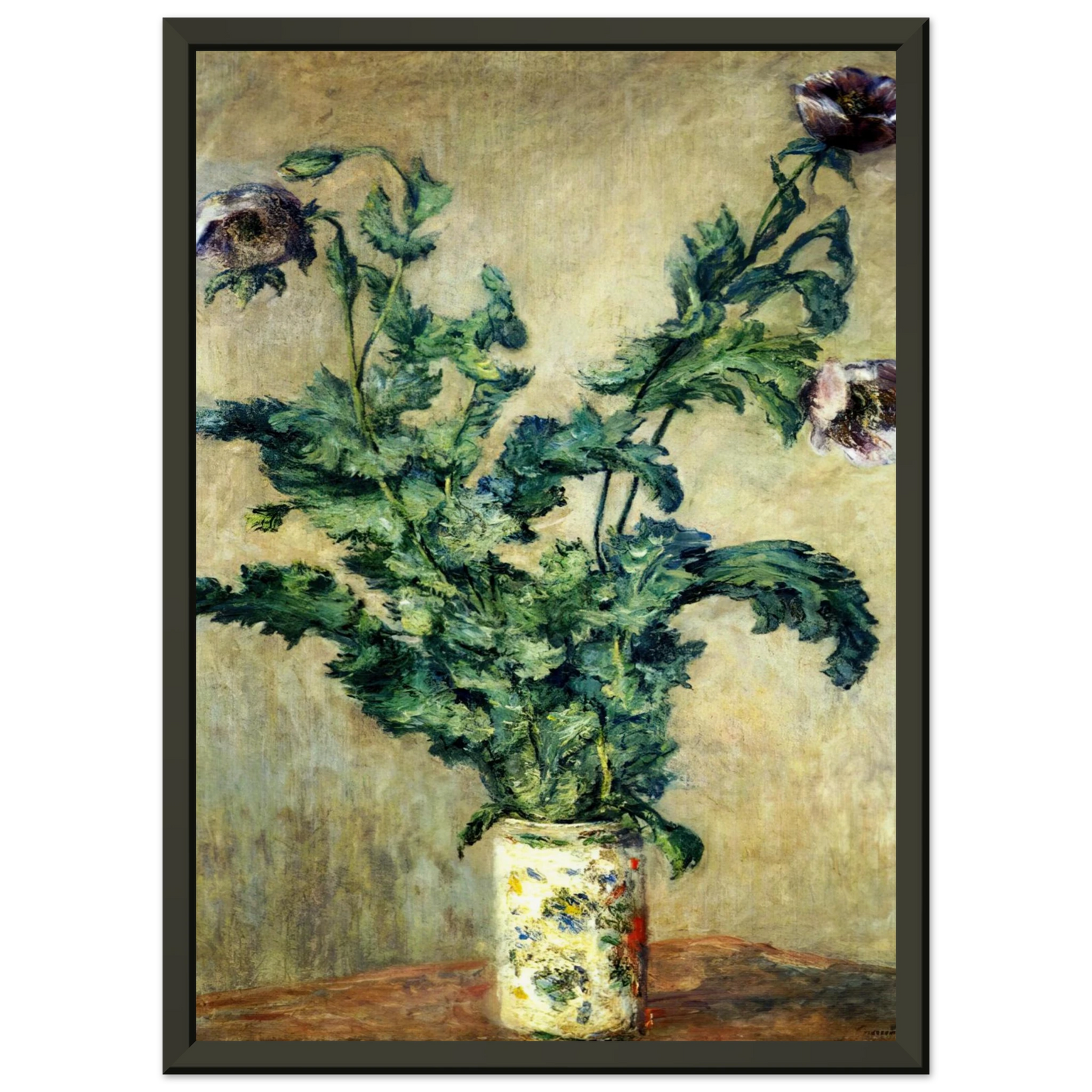 claude monet  Purple Poppies Framed Art Print  - Aluminum Frame - 60x80 cm / 24x32 inches