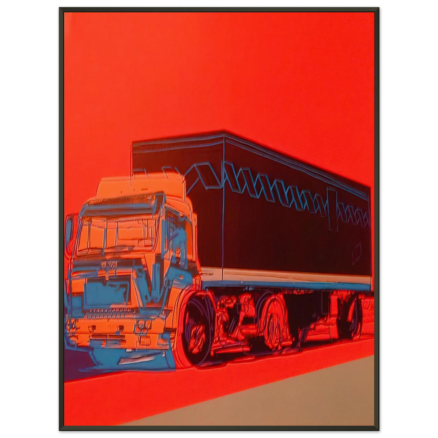 Andy Warhol Truck Announcement Framed Art Print - Aluminum Frame - 60x80 cm / 24x32 inches