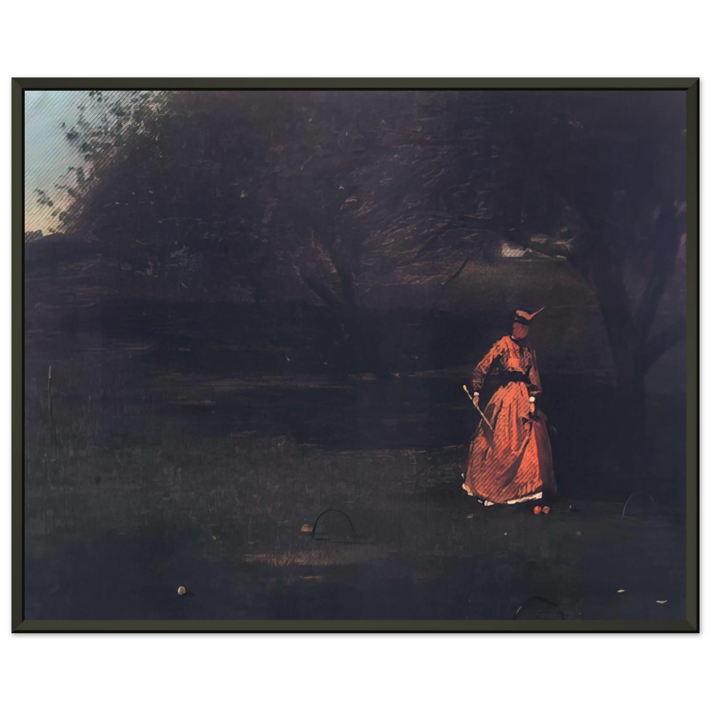 Winslow Homer CROQUET PLAYERS 1 Framed Art Print - Aluminum Frame - 60x80 cm / 24x32 inches