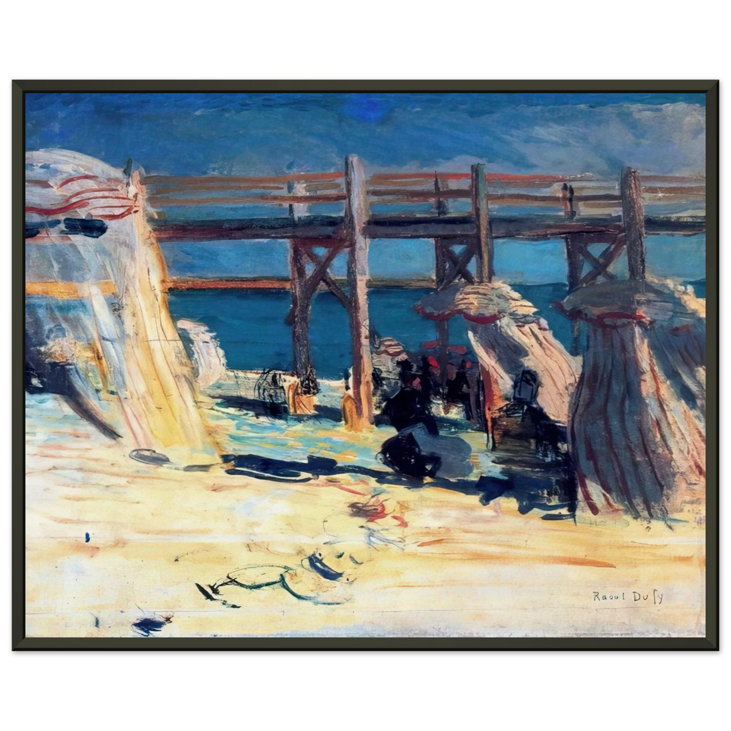 Raoul Dufy SANDY BEACH OF SAINTE ADRESSE Framed Art Print - Aluminum Frame - 40x50 cm / 16x20 inches