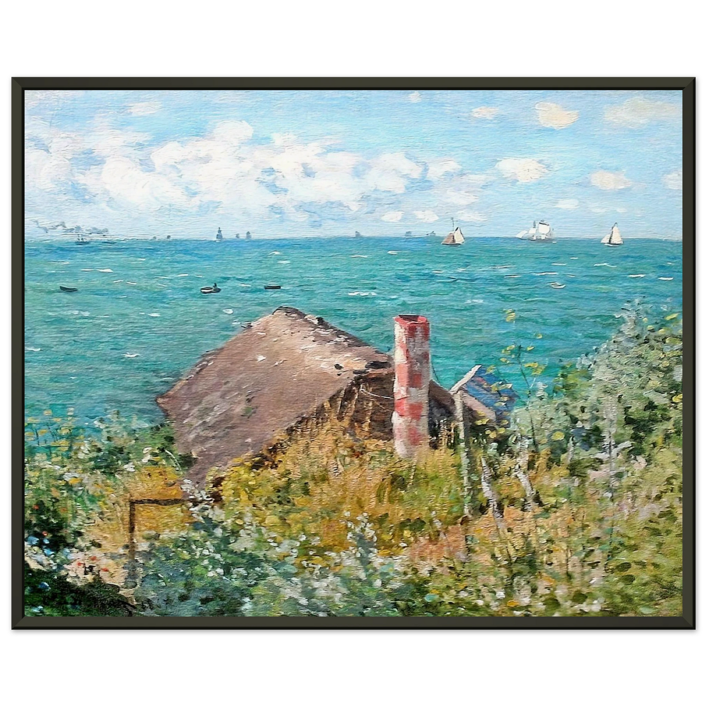 claude monet  The Cabin at SaintAdresse Framed Art Print  - Aluminum Frame - 40x50 cm / 16x20 inches