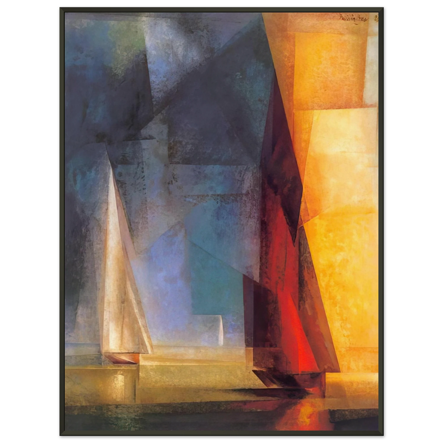 Lyonel Feininger STILLER TAG AM MEER III 1929 Framed Art Print - Aluminum Frame - 70x100 cm / 28x40 inches