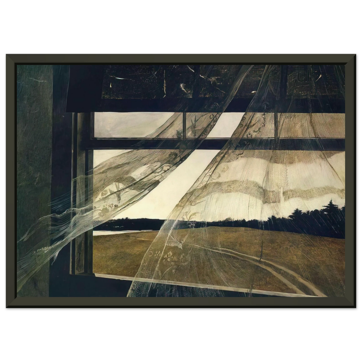 Andrew Wyeth WIND FROM THE SEA 1947 Framed Art Print - Aluminum Frame - 40x50 cm / 16x20 inches