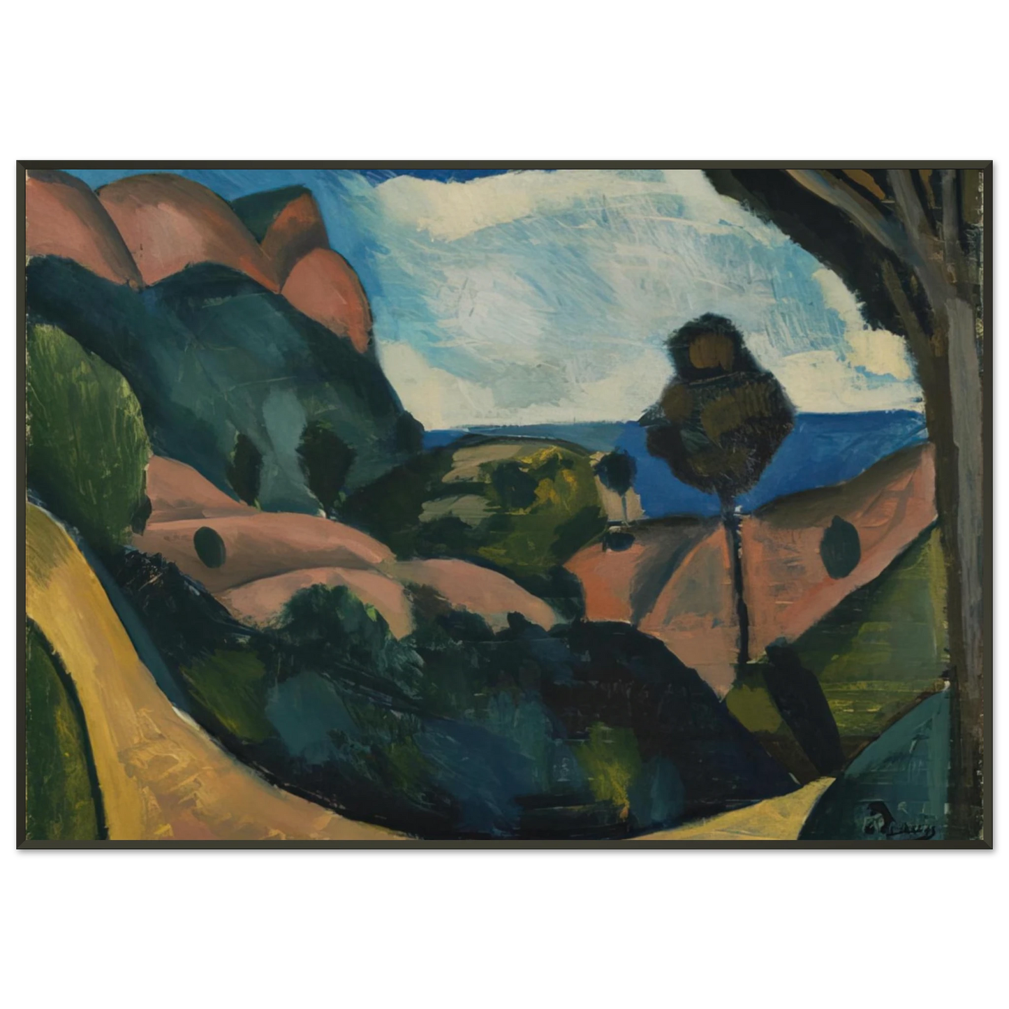 Andre Derain LANDSCAPE NEAR CASSIS 1907 Framed Art Print - Aluminum Frame - 21x29.7 cm / 8x12"