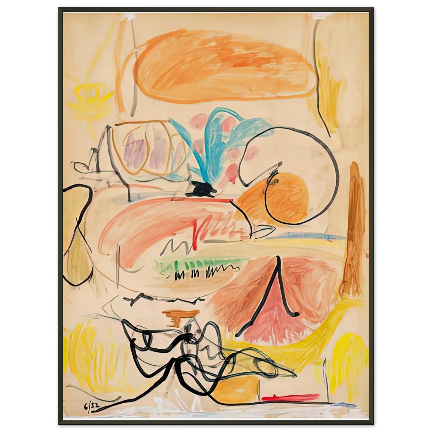Helen Frankenthaler Window Shade No 1 1952 Framed Art Print - Aluminum Frame - 70x100 cm / 28x40 inches