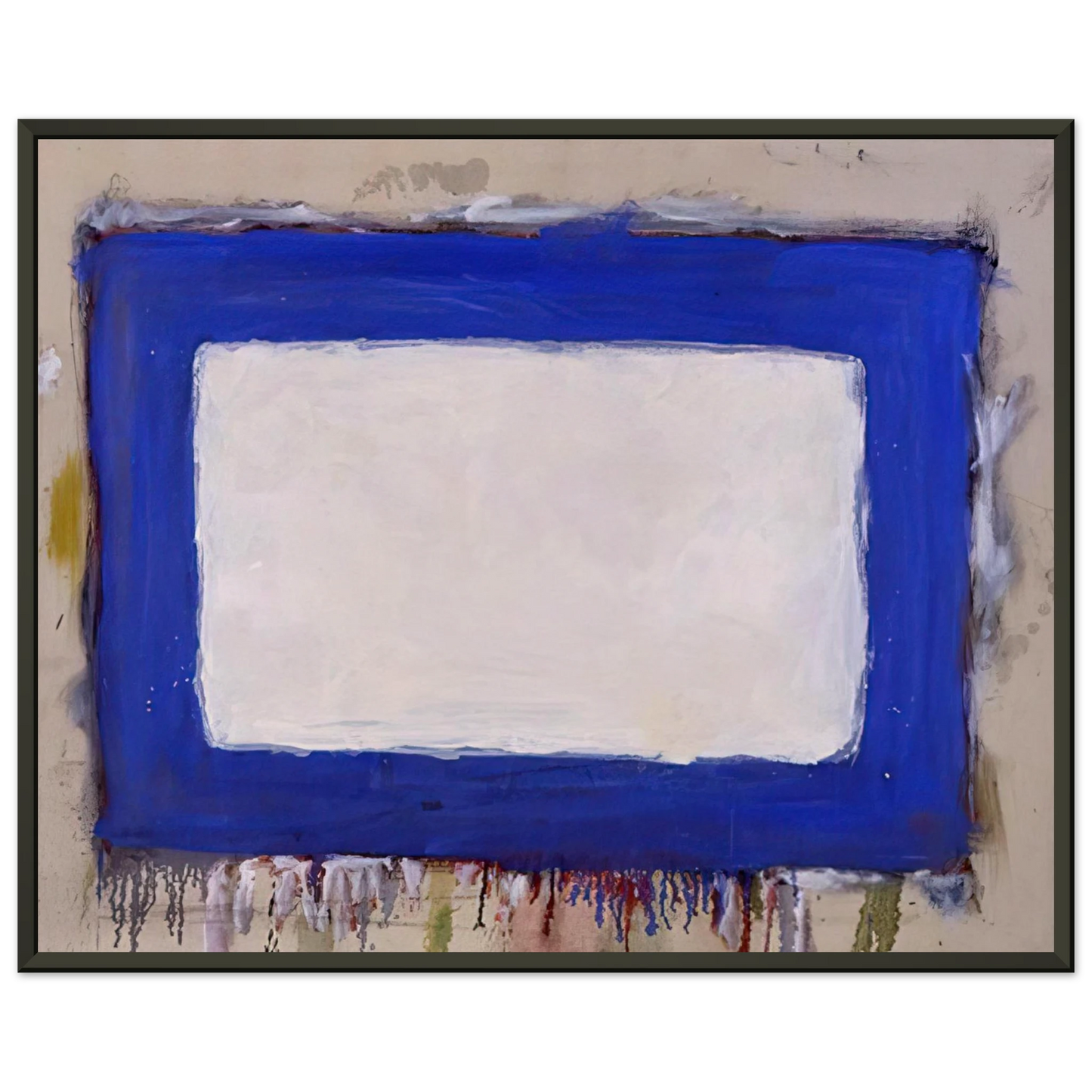 Gene Davis  Blue Rectangle II  1958 Framed Art Print  - Aluminum Frame - 60x80 cm / 24x32 inches