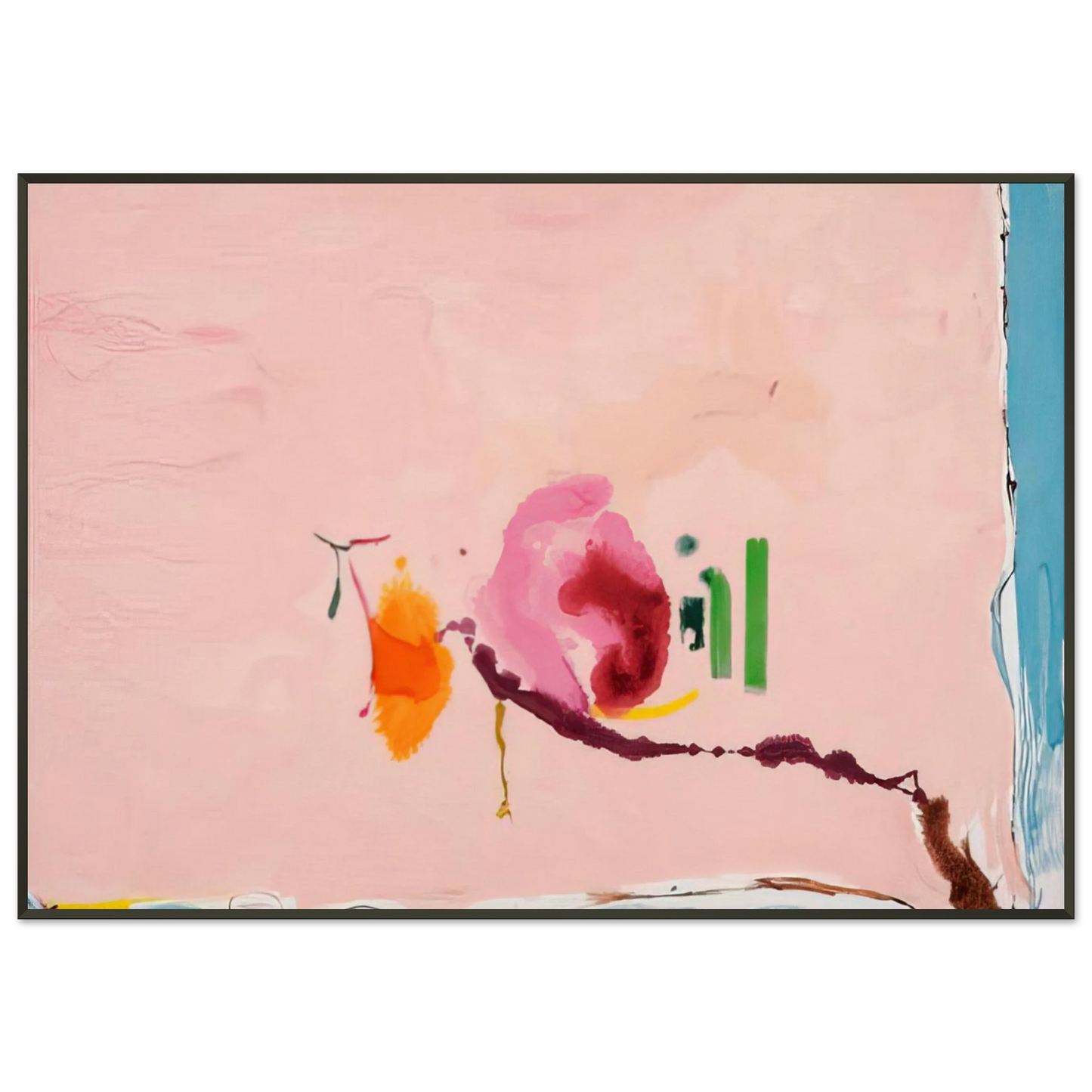 Helen Frankenthaler  Flirt  1995 Framed Art Print  - Aluminum Frame - 21x29.7 cm / 8x12"