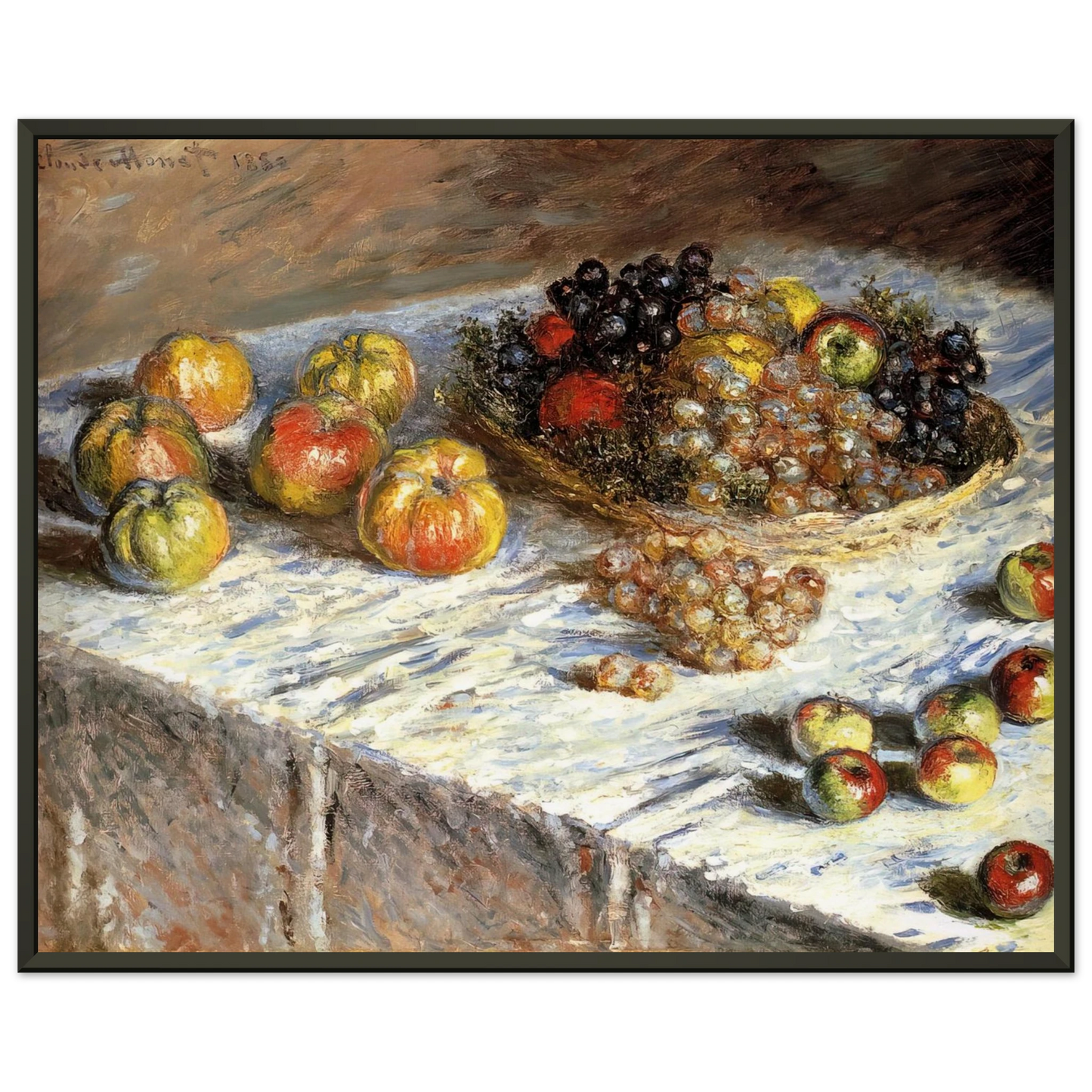claude monet  Still Life with Apples And Grapes Framed Art Print  - Aluminum Frame - 60x80 cm / 24x32 inches