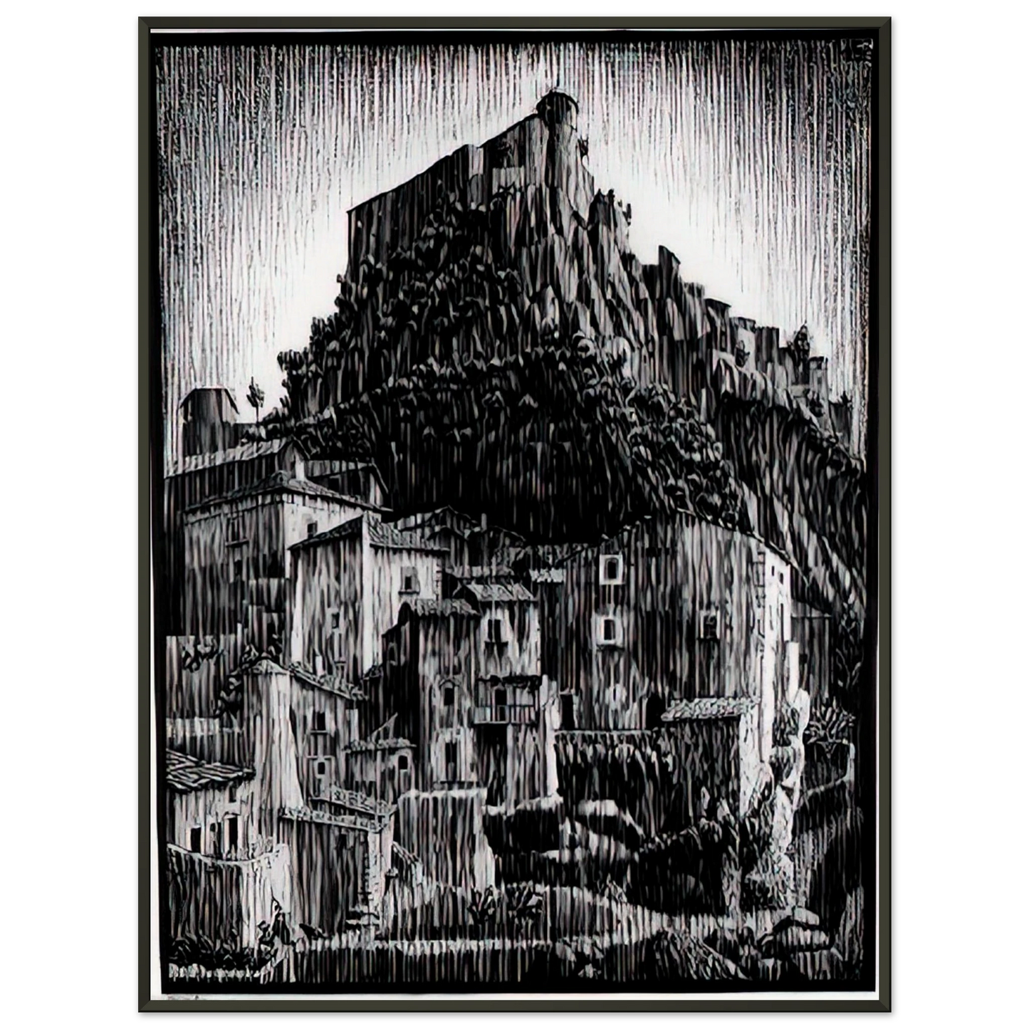 MC Escher  CERRO AL VOLTURNO ABRUZZI JANUARY 1930 1930 Framed Art Print  - Aluminum Frame - 70x100 cm / 28x40 inches