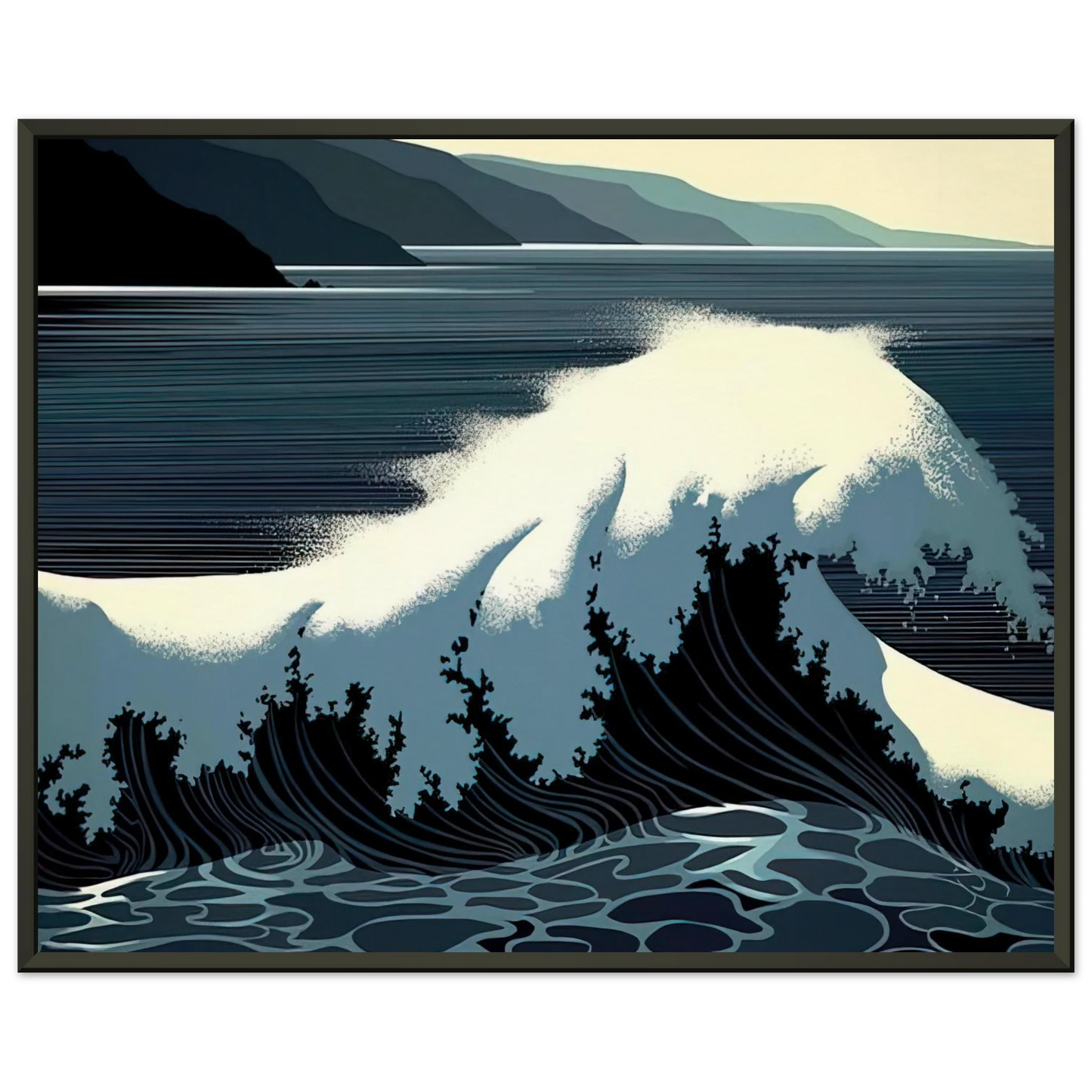 Eyvind Earle  A Sounding of Surf Framed Art Print  - Aluminum Frame - 40x50 cm / 16x20 inches
