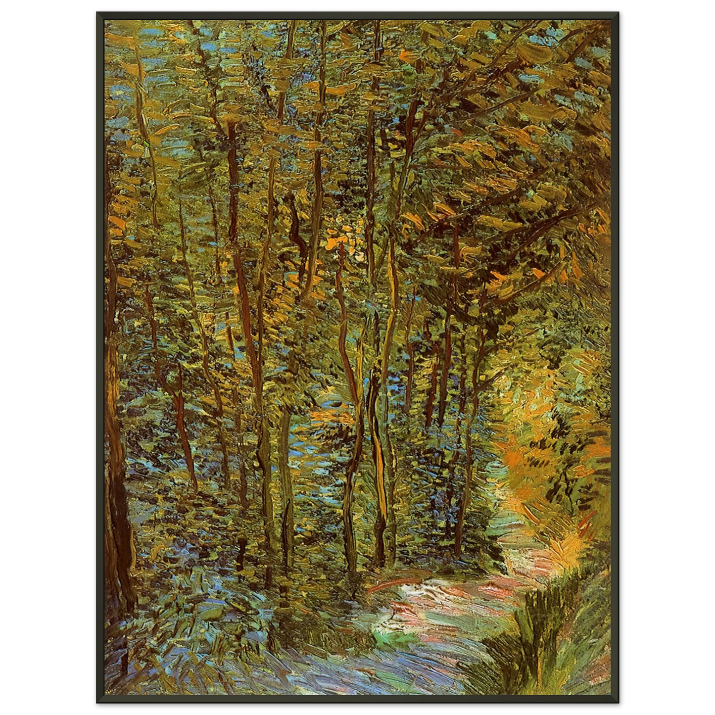 Vincent van Gogh Path in the Woods Framed Art Print - Aluminum Frame - 40x50 cm / 16x20 inches
