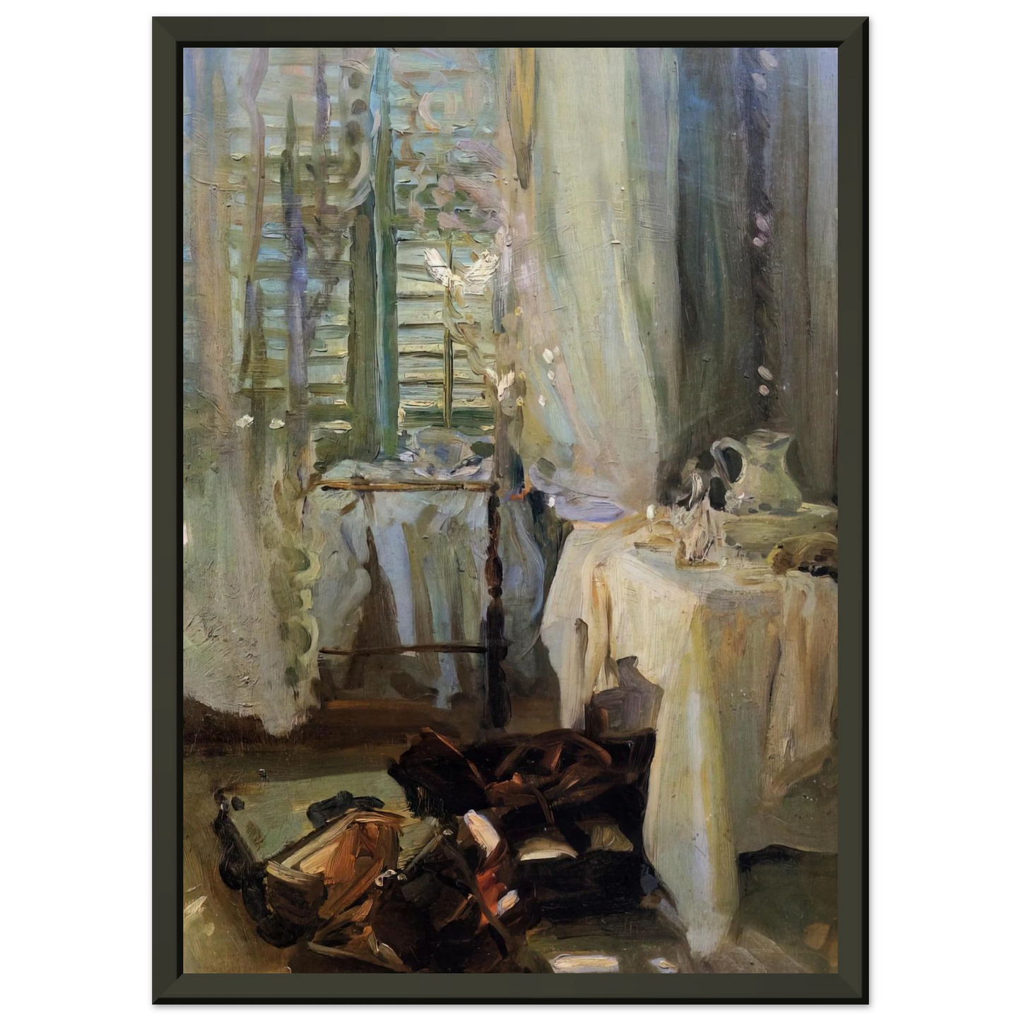 John Singer Sargent A Hotel Room Framed Art Print - Aluminum Frame - 70x100 cm / 28x40 inches