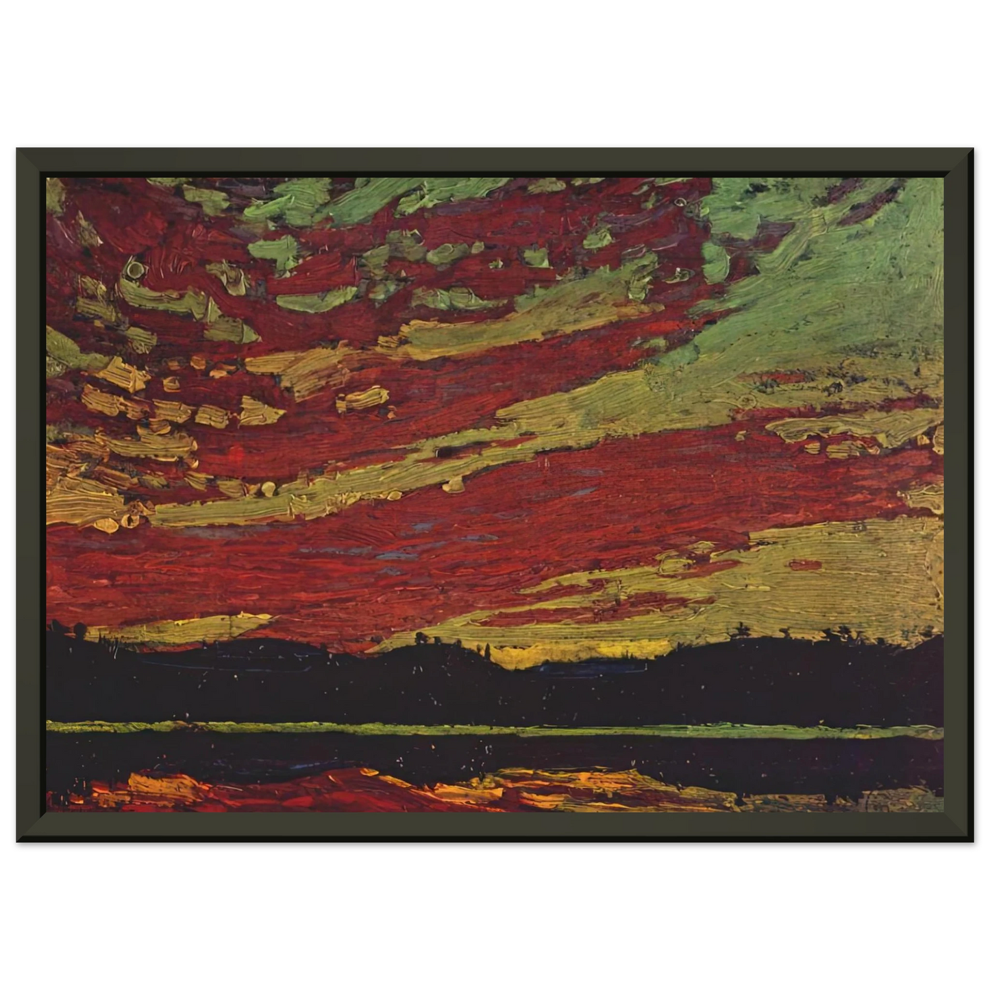 Tom Thomson SUNSET 1915 Framed Art Print - Aluminum Frame - 40x50 cm / 16x20 inches
