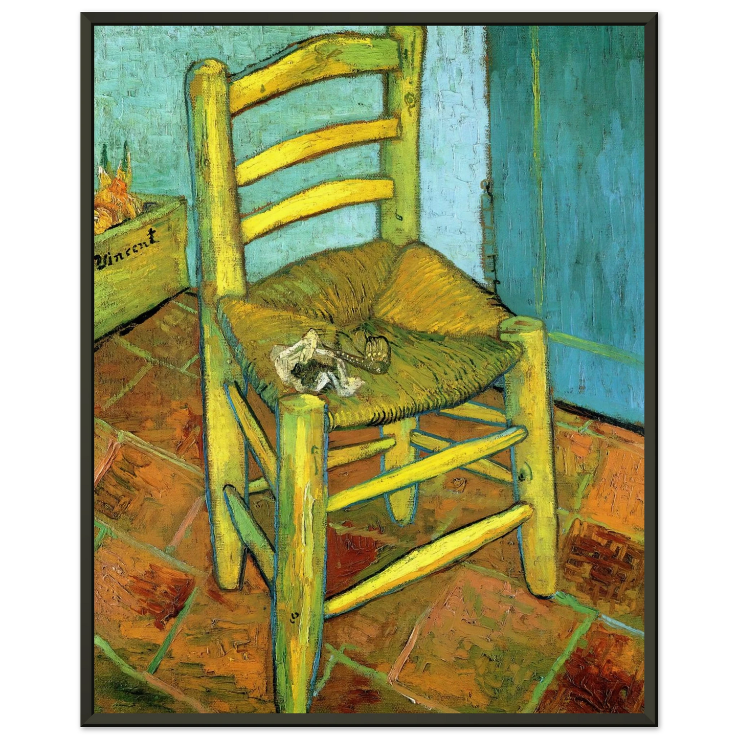 Vincent van Gogh Van Goghs Chair Framed Art Print - Aluminum Frame - 60x80 cm / 24x32 inches