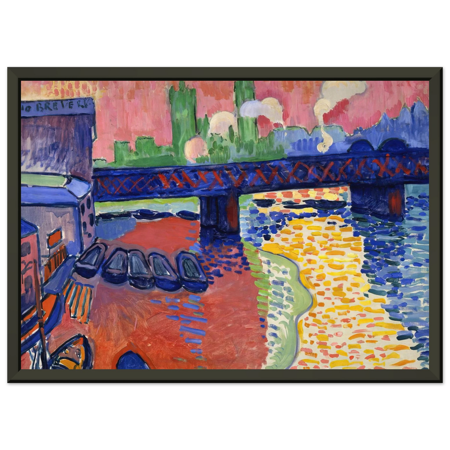 Andre Derain CHARING CROSS BRIDGE 1906 Framed Art Print - Aluminum Frame - 60x80 cm / 24x32 inches