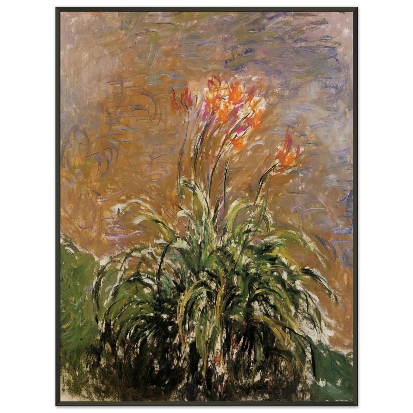 claude monet  Hamerocallis Framed Art Print  - Aluminum Frame - 70x100 cm / 28x40 inches